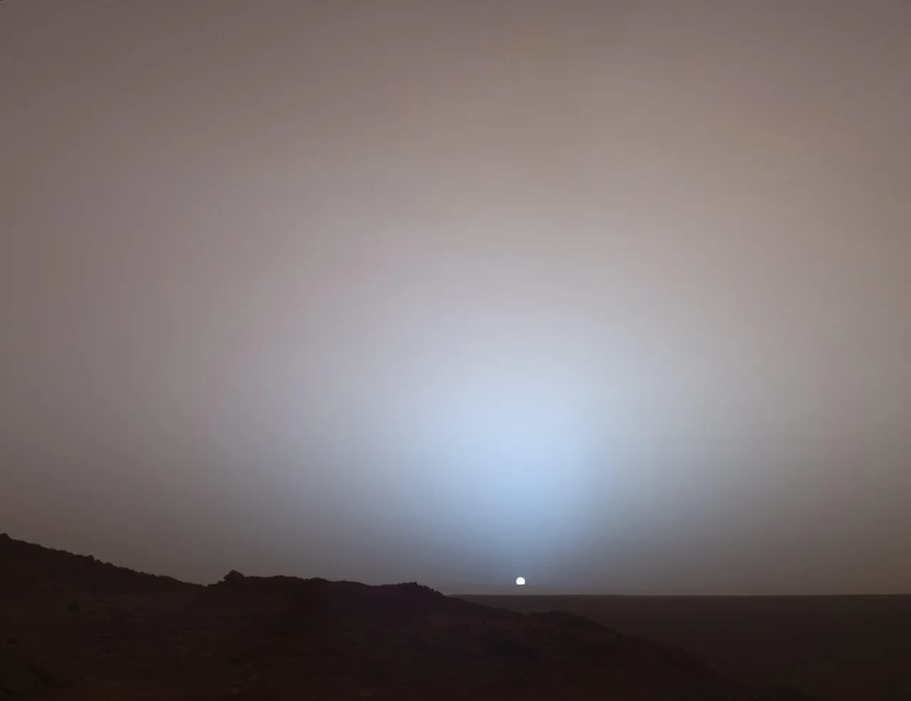 Mars gezegeni gün doğumu yüzey manzarası - uzay fotoğrafı