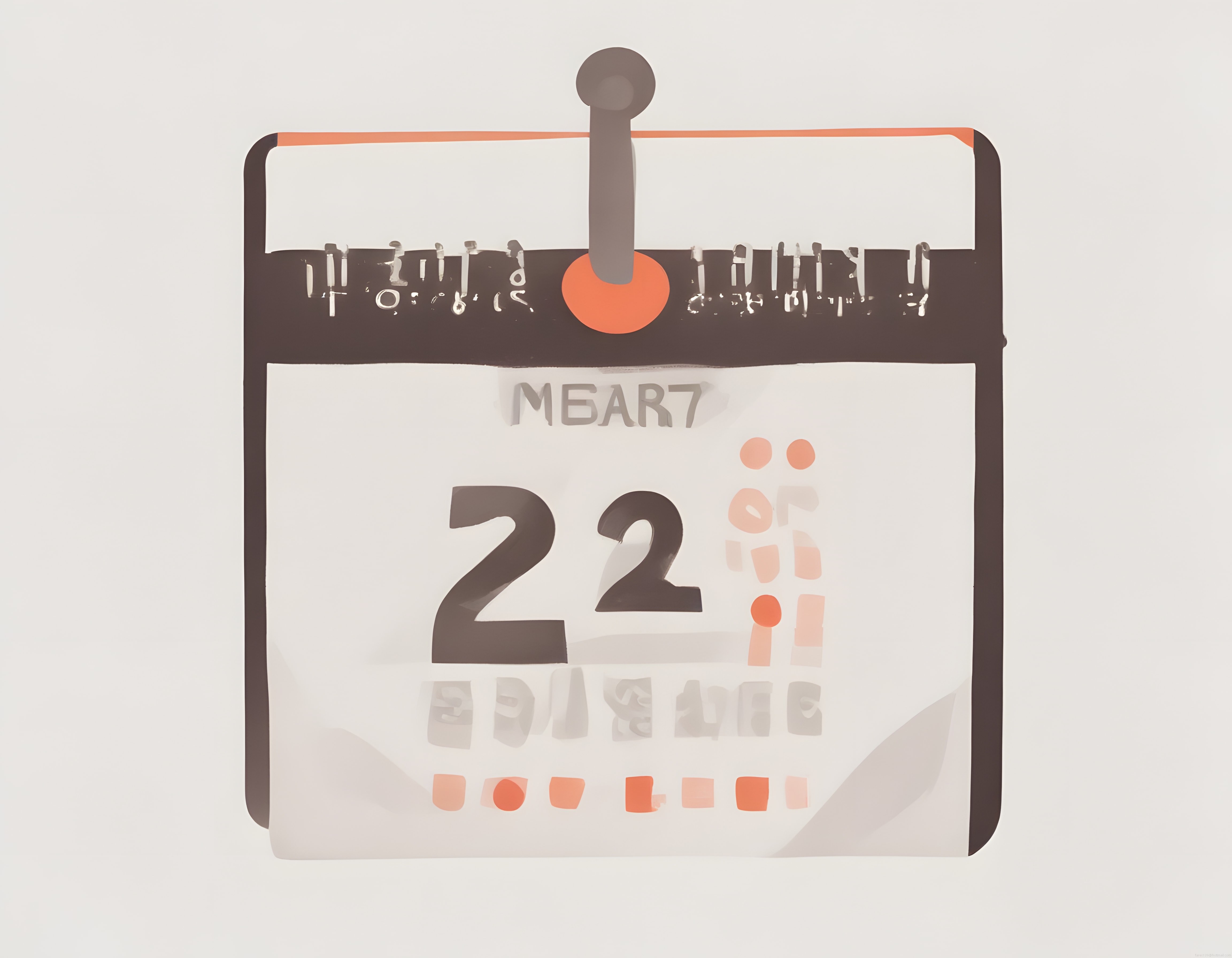 Mart ayına özel suluboya takvim illüstrasyonu ve minimalist tasarım