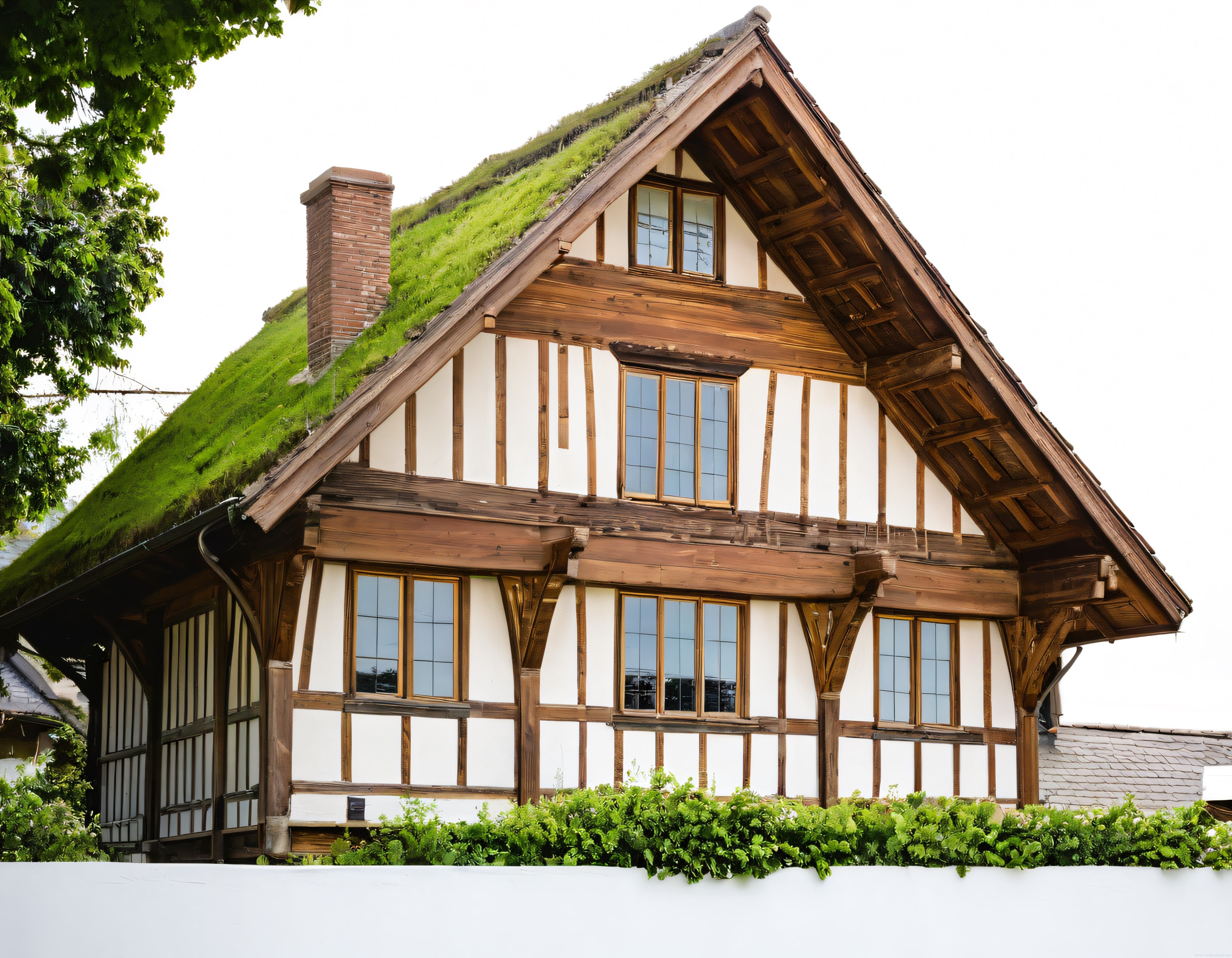 Masalsı Çim Çatılı Hobbit Evi ve Karkas Ahşap Mimari Detayları