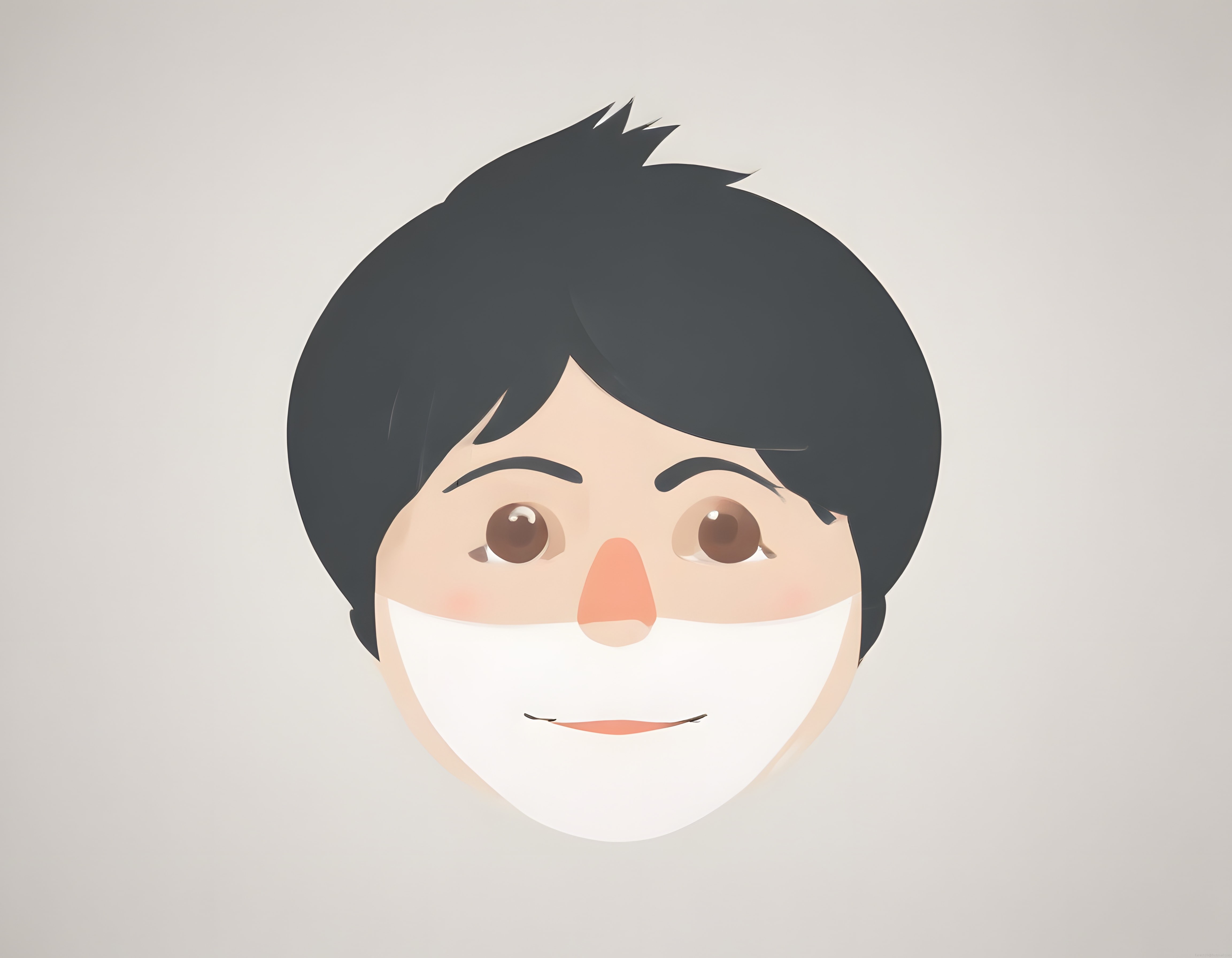 Maske Takan Genç Bir Erkeğin Minimalist Çizgi Film Karakter Çizimi