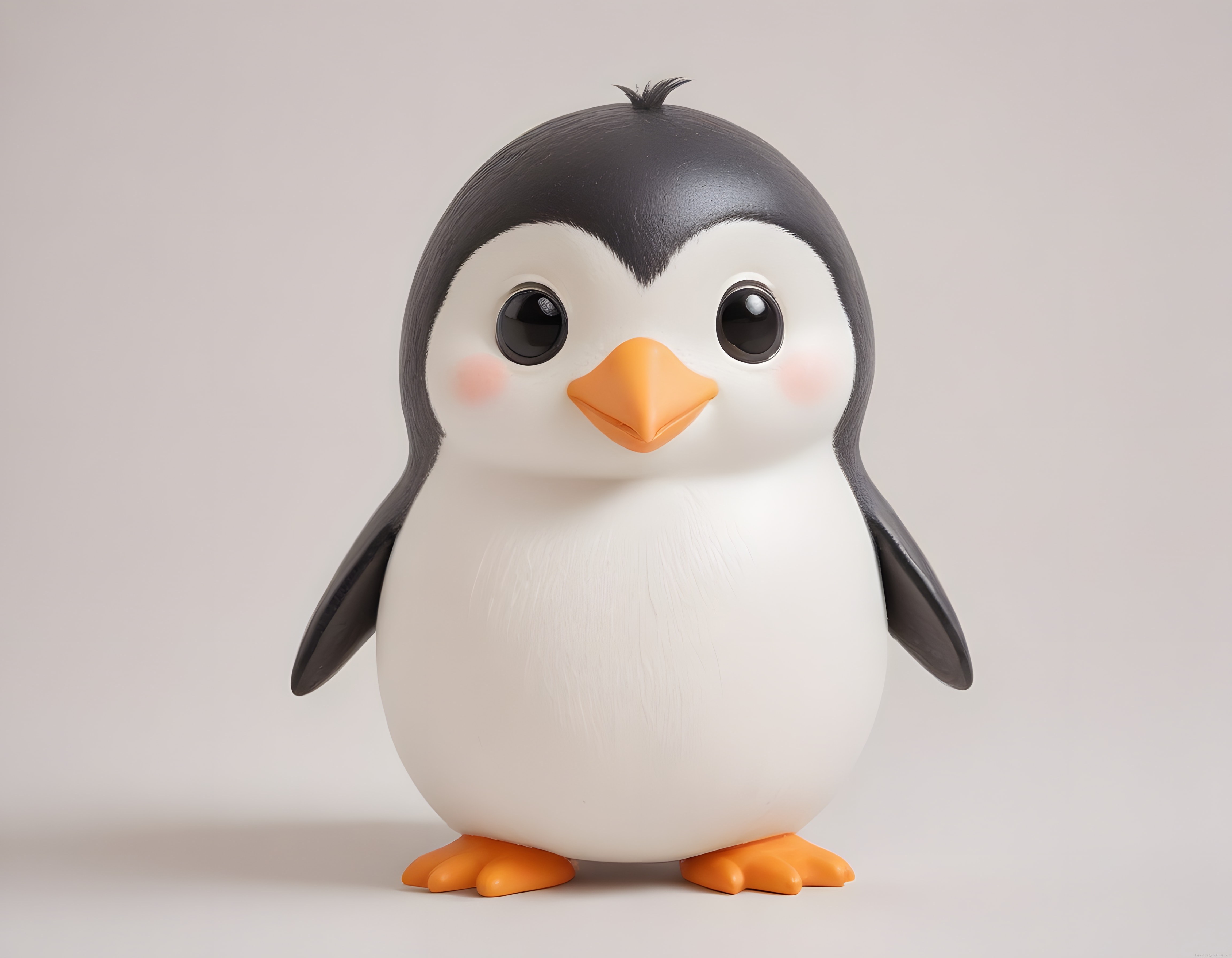 Masum Bakışlı 3D Penguen Karakteri: Animasyon Figür ve Sevimli Tasarım
