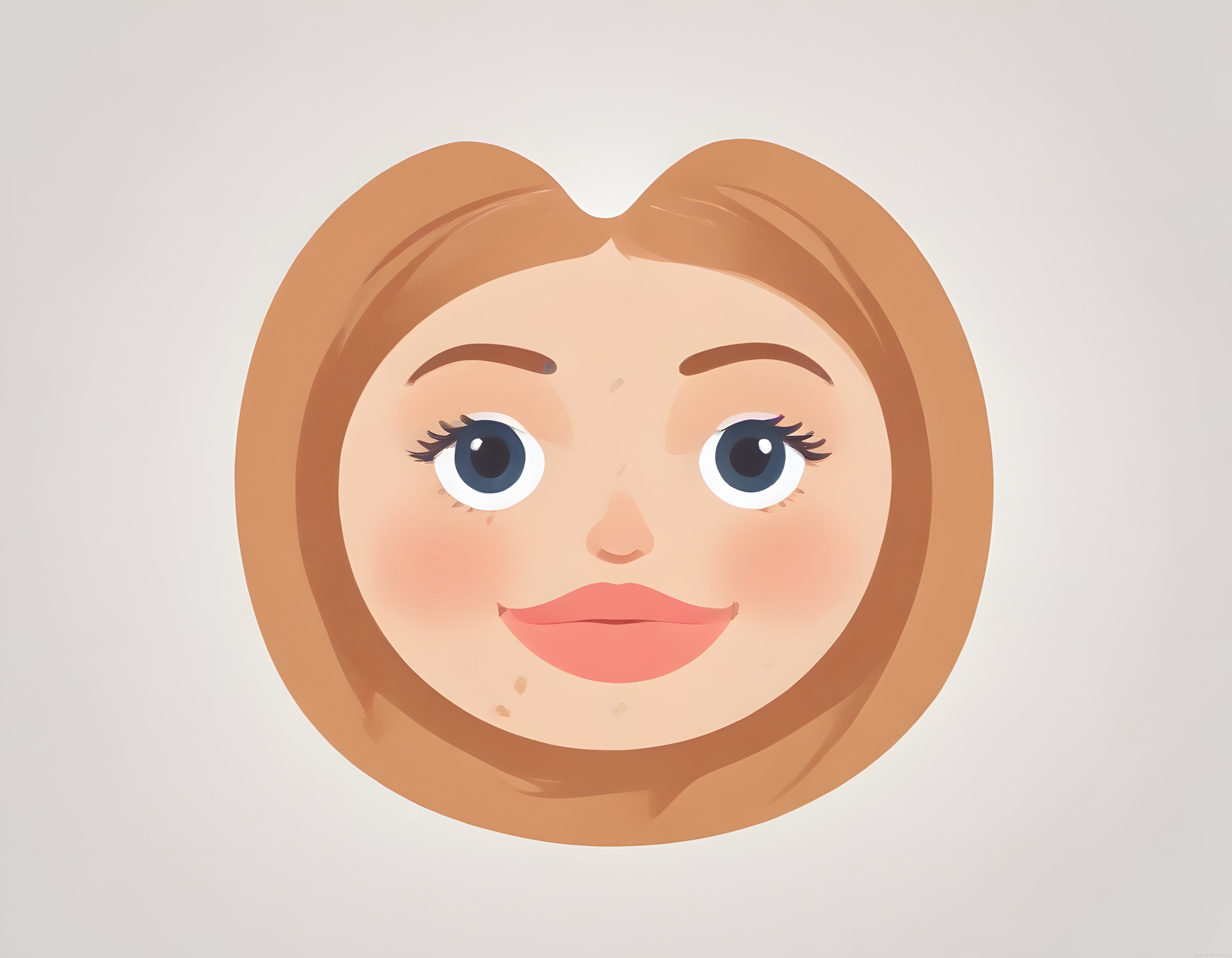 Mavi Gözlü ve Kızıl Saçlı Kadın Karakter Avatarı: Dijital Yüz Çizimi ve Emoji Tarzı Portre