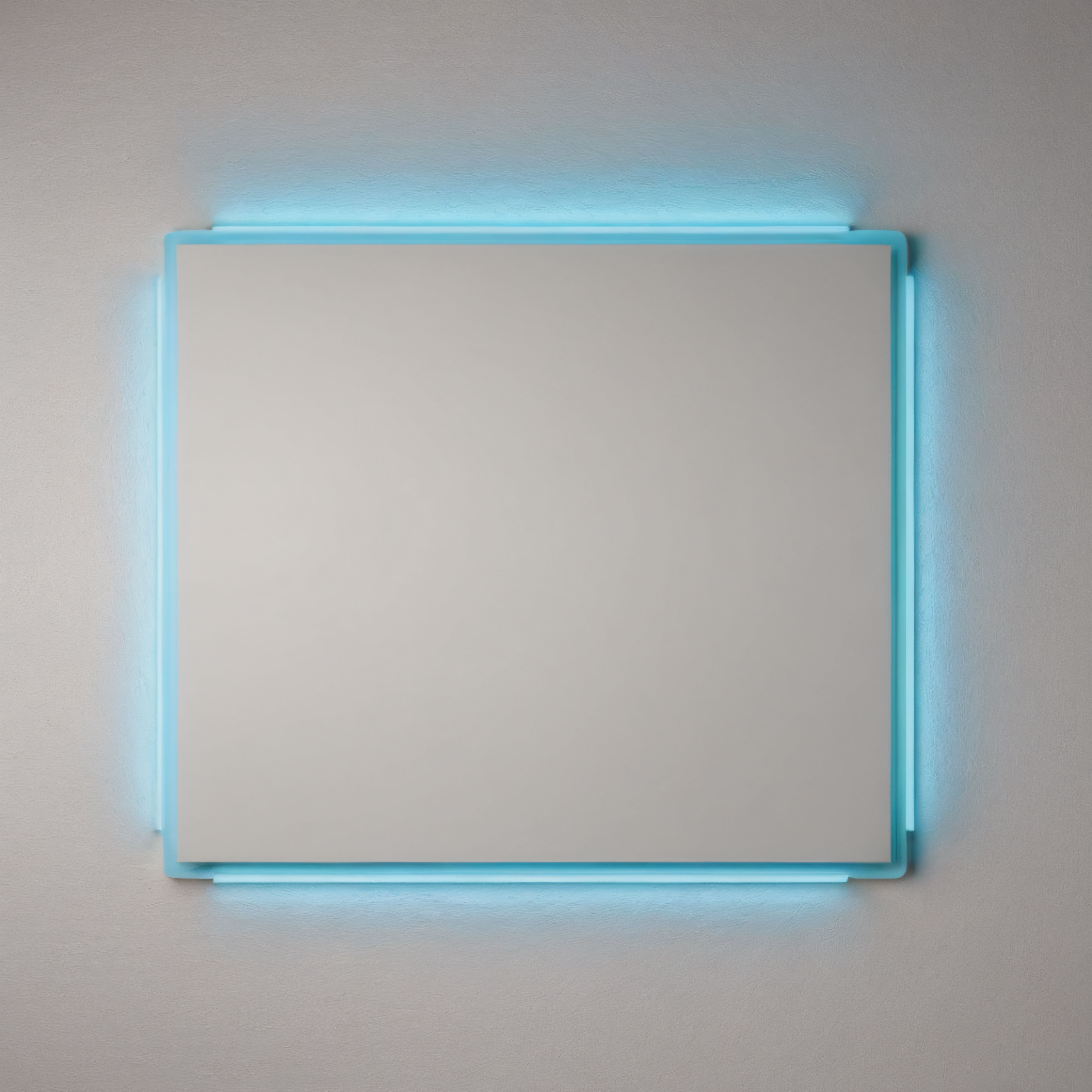 Mavi LED Işıklı Modern Kare Duvar Paneli ve Dekoratif Aydınlatma