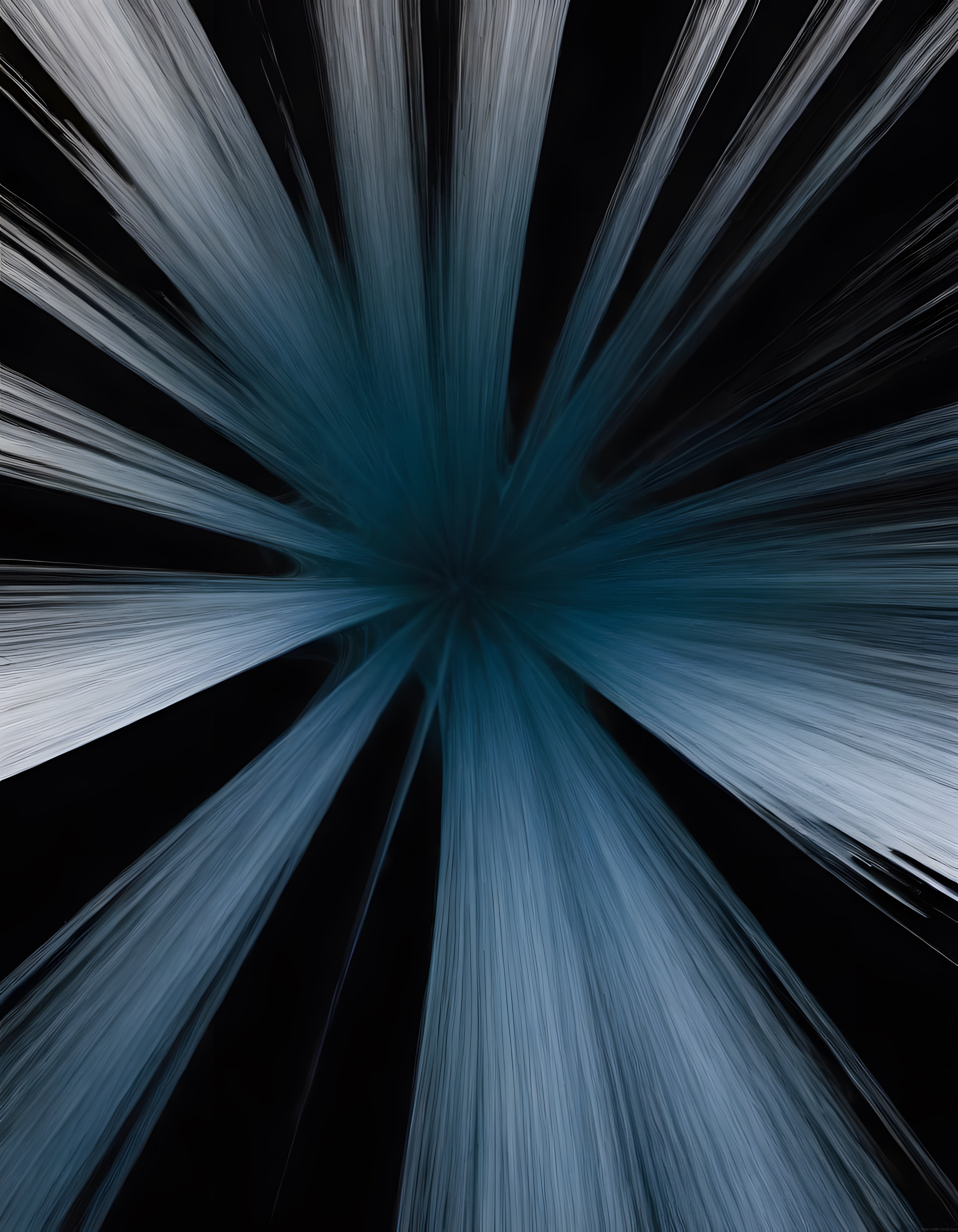 Mavi Tonlarda Zoom Burst Tekniğiyle Çekilmiş Gizemli Orman Manzarası