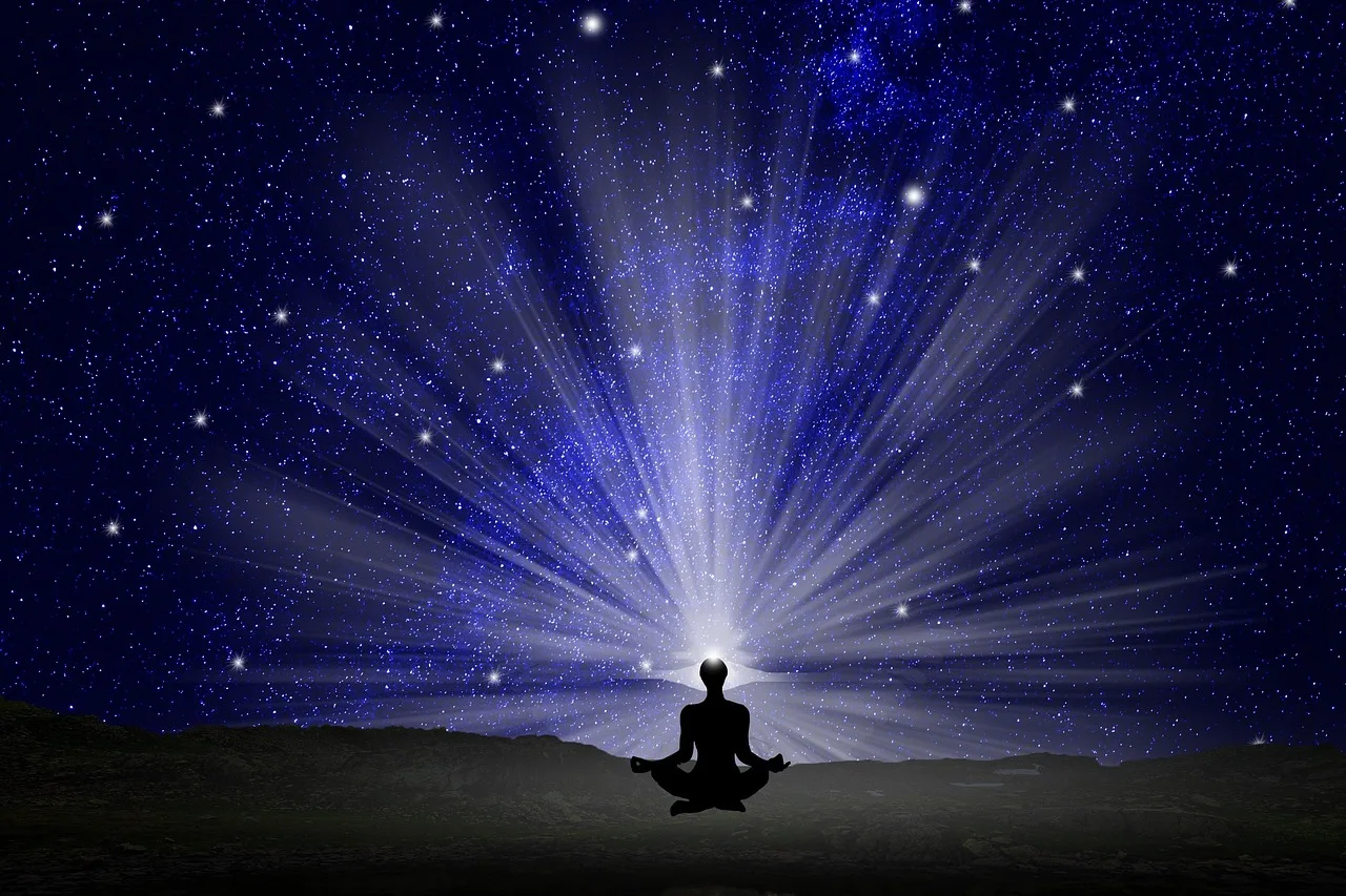 Meditasyon odasında mandala desenli yoga seansı