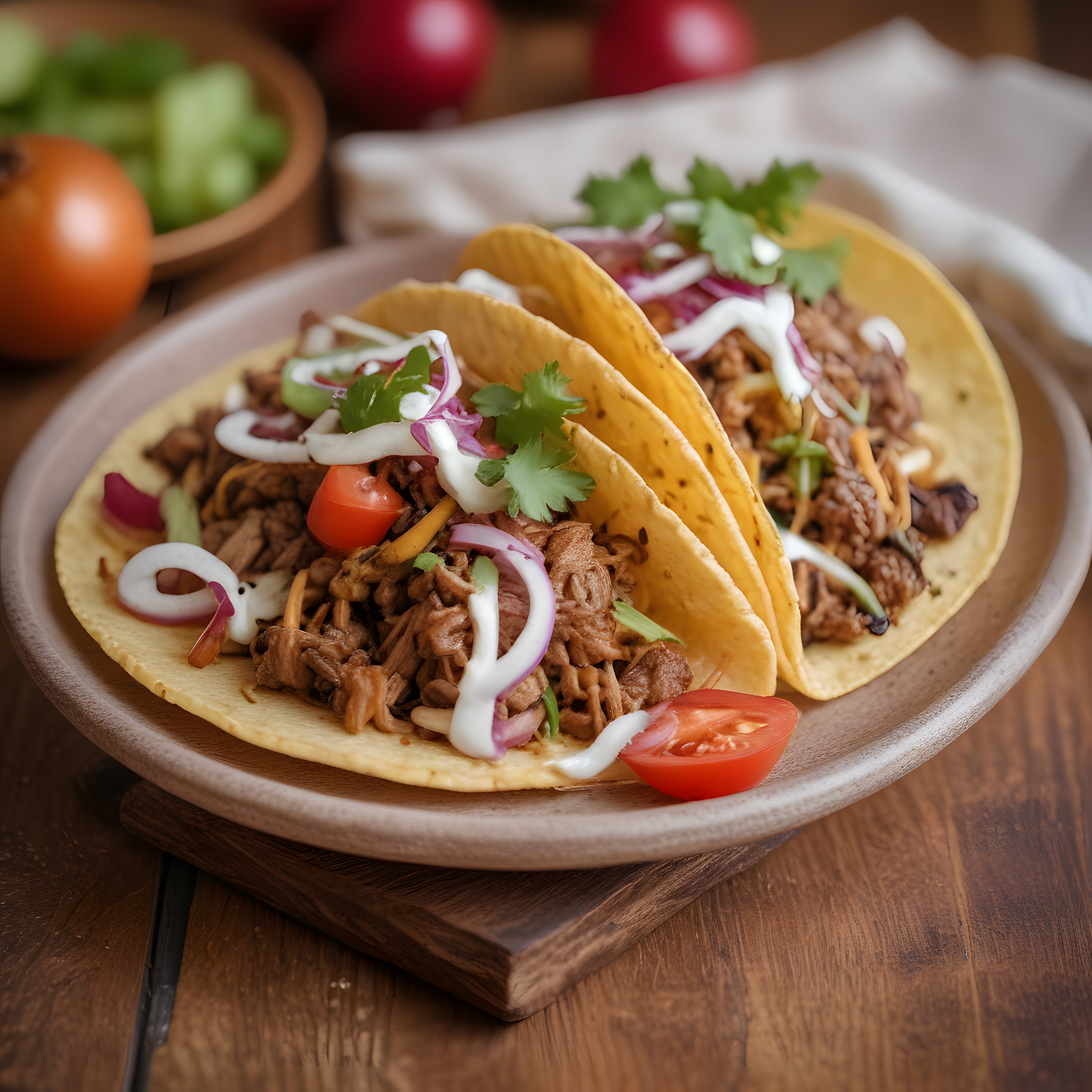 Meksika Mutfağından Esintiler: Baharatlı Et Tacos ve Renkli Taze Sebzeler