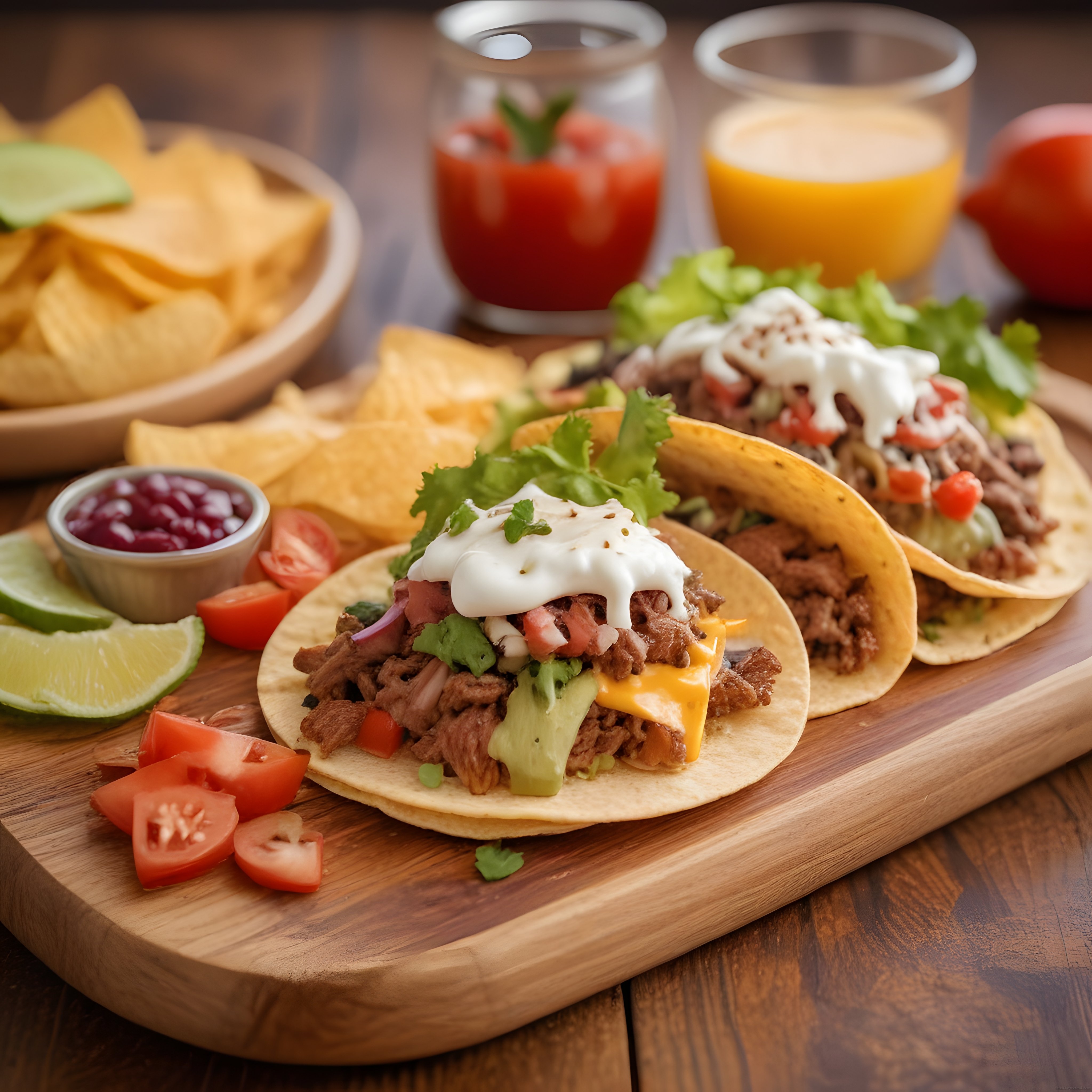 Meksika Mutfağından Ev Yapımı Taco ve Nachos: Guacamole, Limon ve Sos Eşliğinde