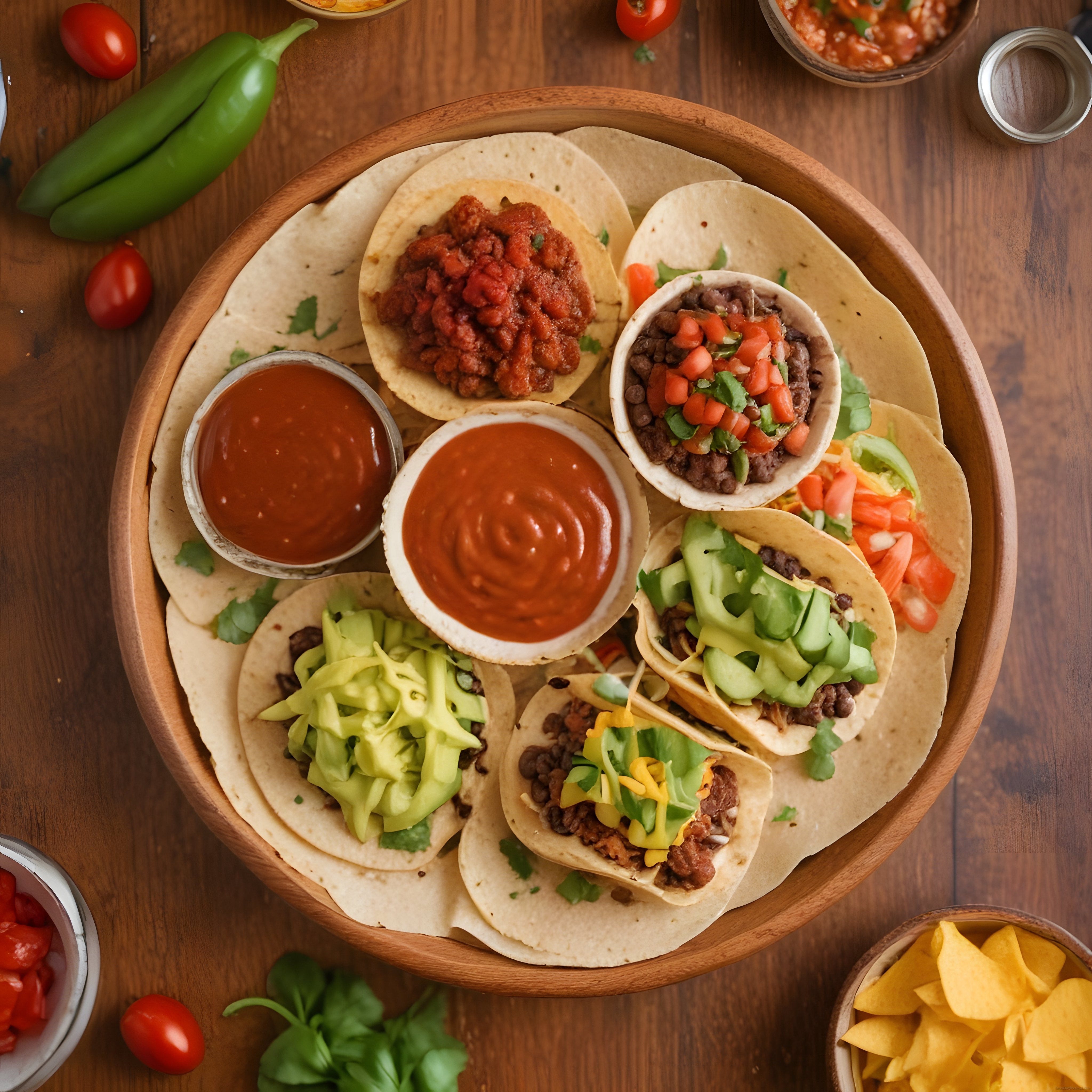 Meksika Mutfağından Lezzet Dolu Taco Tabağı ve Ev Yapımı Salsa Sosları