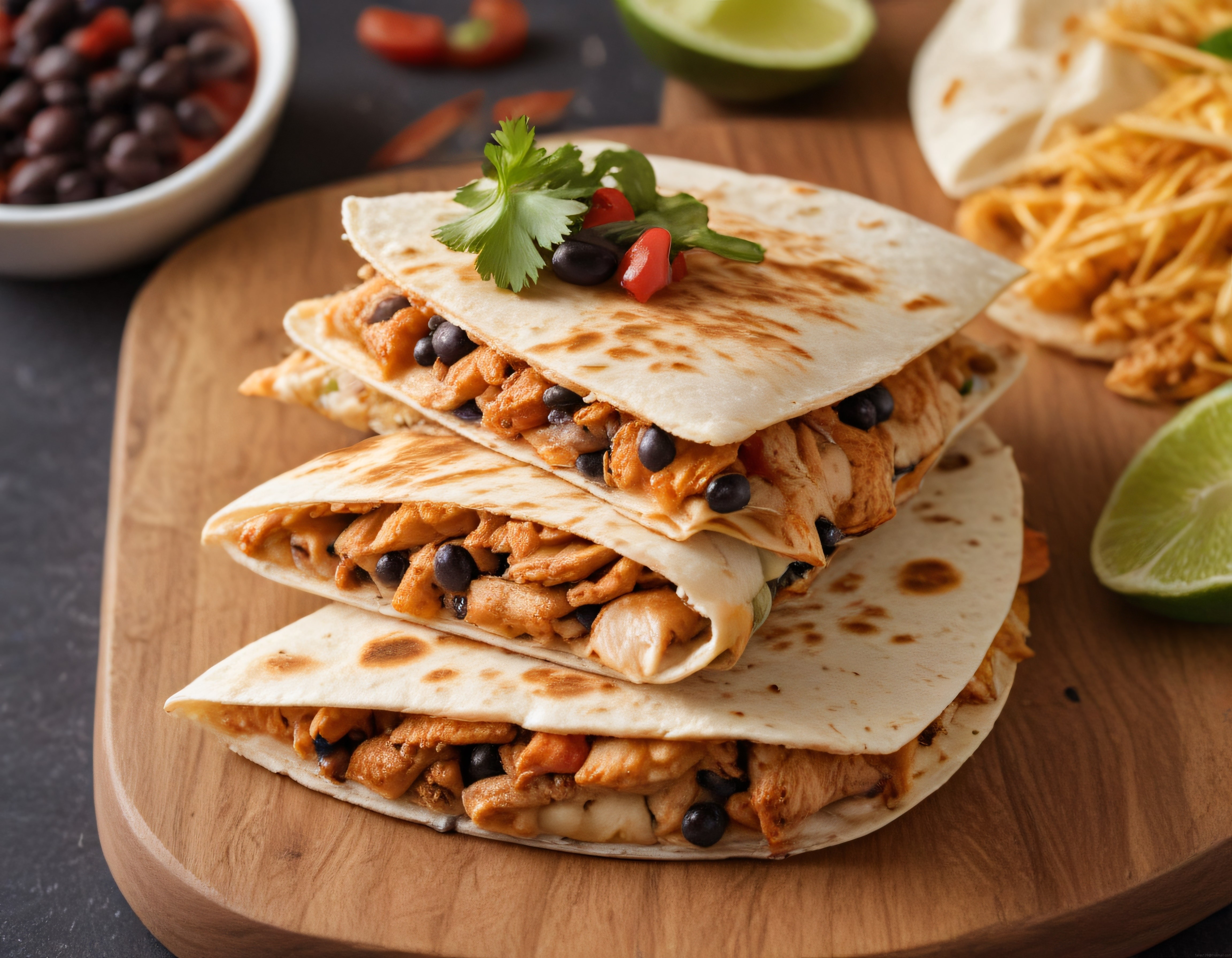 Meksika Mutfağından Tavuklu ve Siyah Fasulyeli Nefis Ev Yapımı Quesadilla
