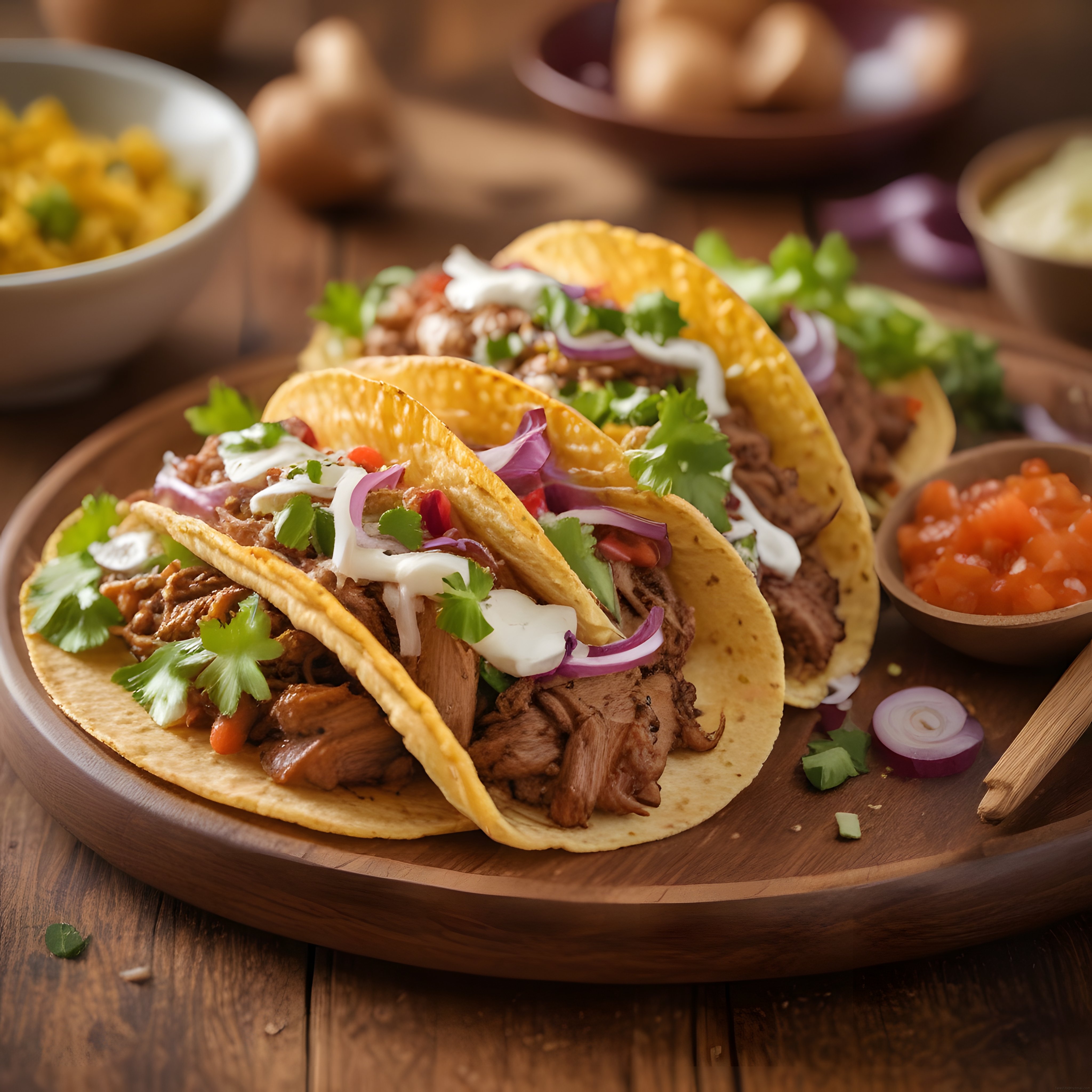 Meksika Mutfağının Vazgeçilmezi: Etli Taco ve Salsa Sosu Sunumu