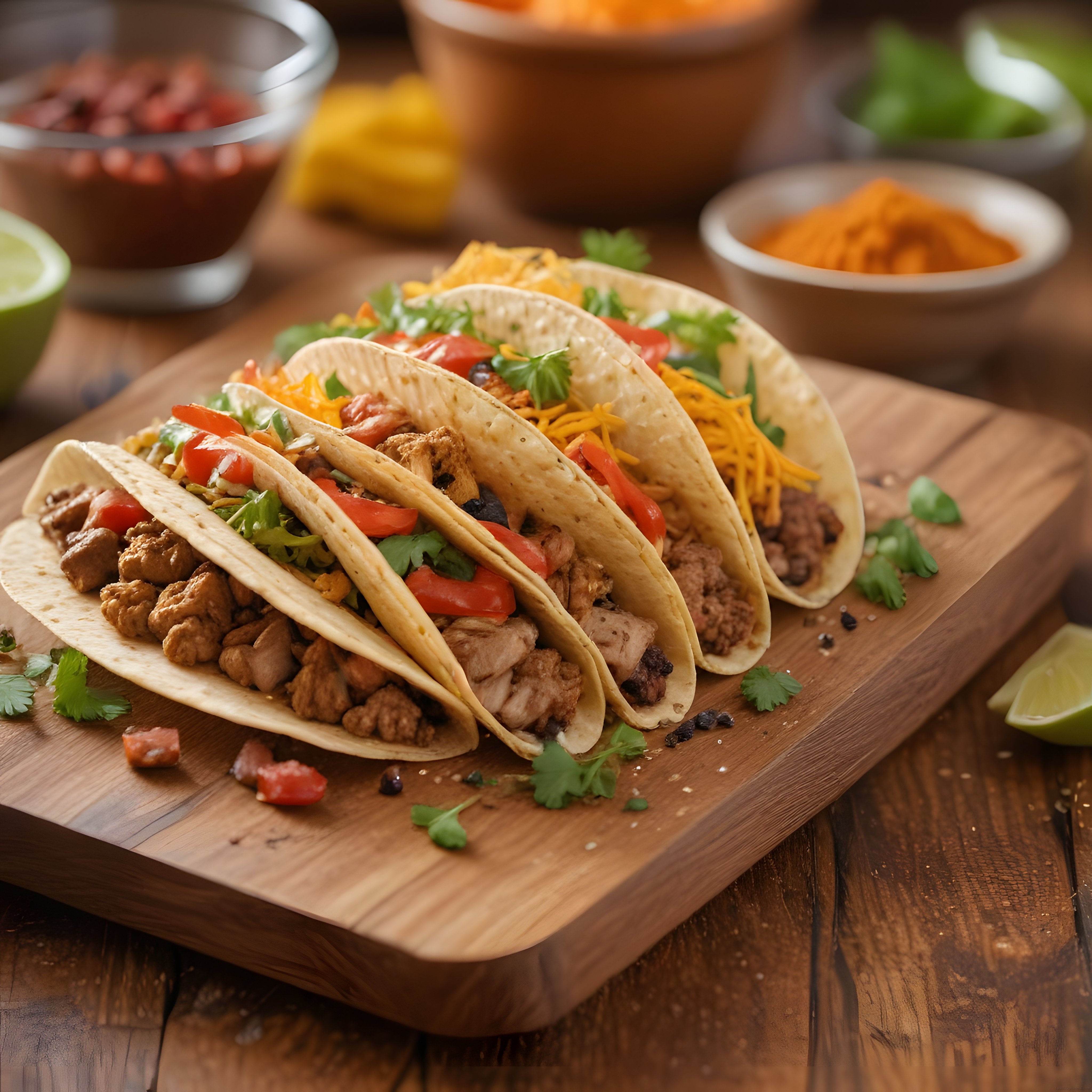 Meksika Taco'su: Peynirli, Kişnişli ve Domatesli Lezzet Sunumu