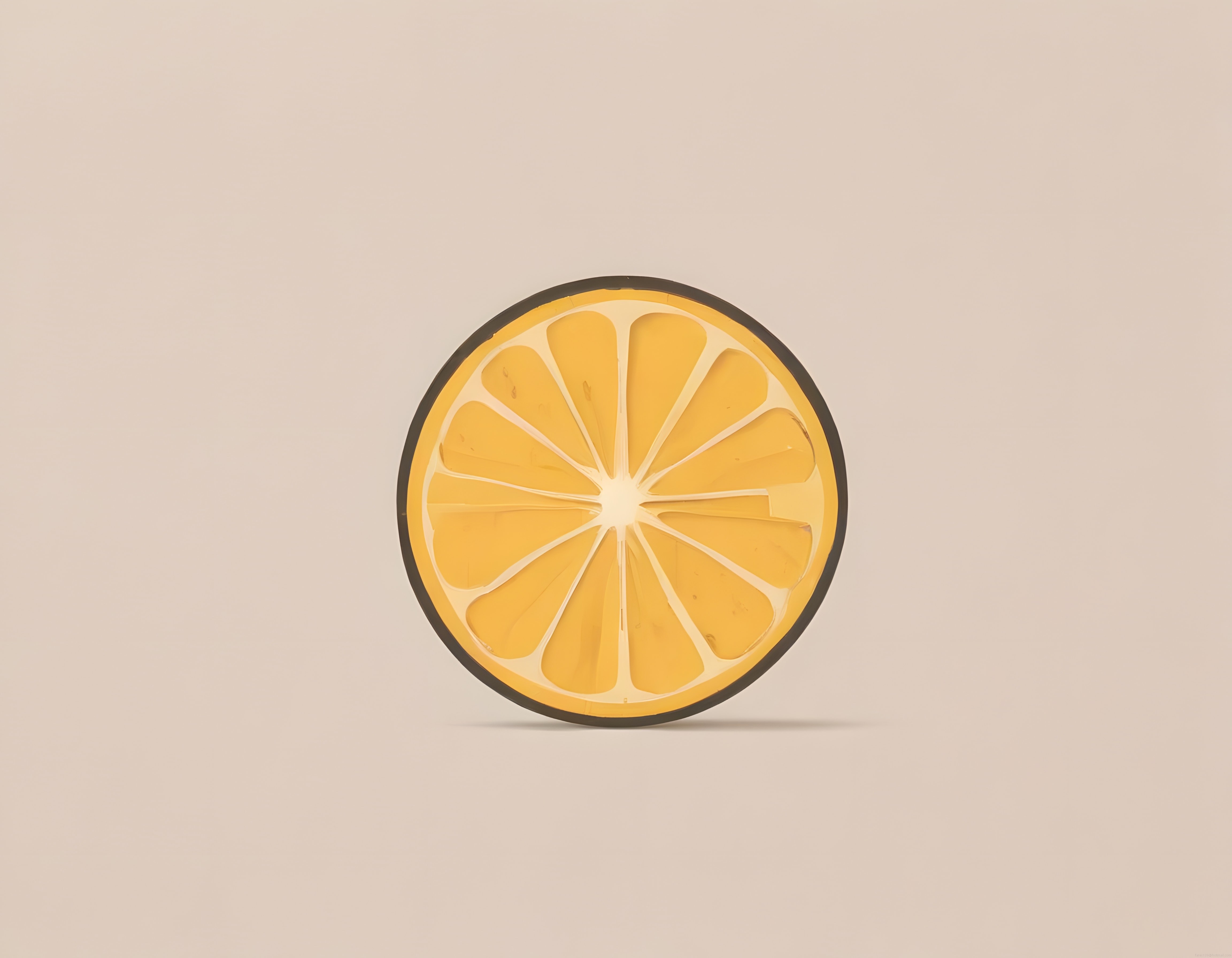 Merkezde Limon Dilimi: Pastel Zeminde Minimalist ve Modern 3D Sunum