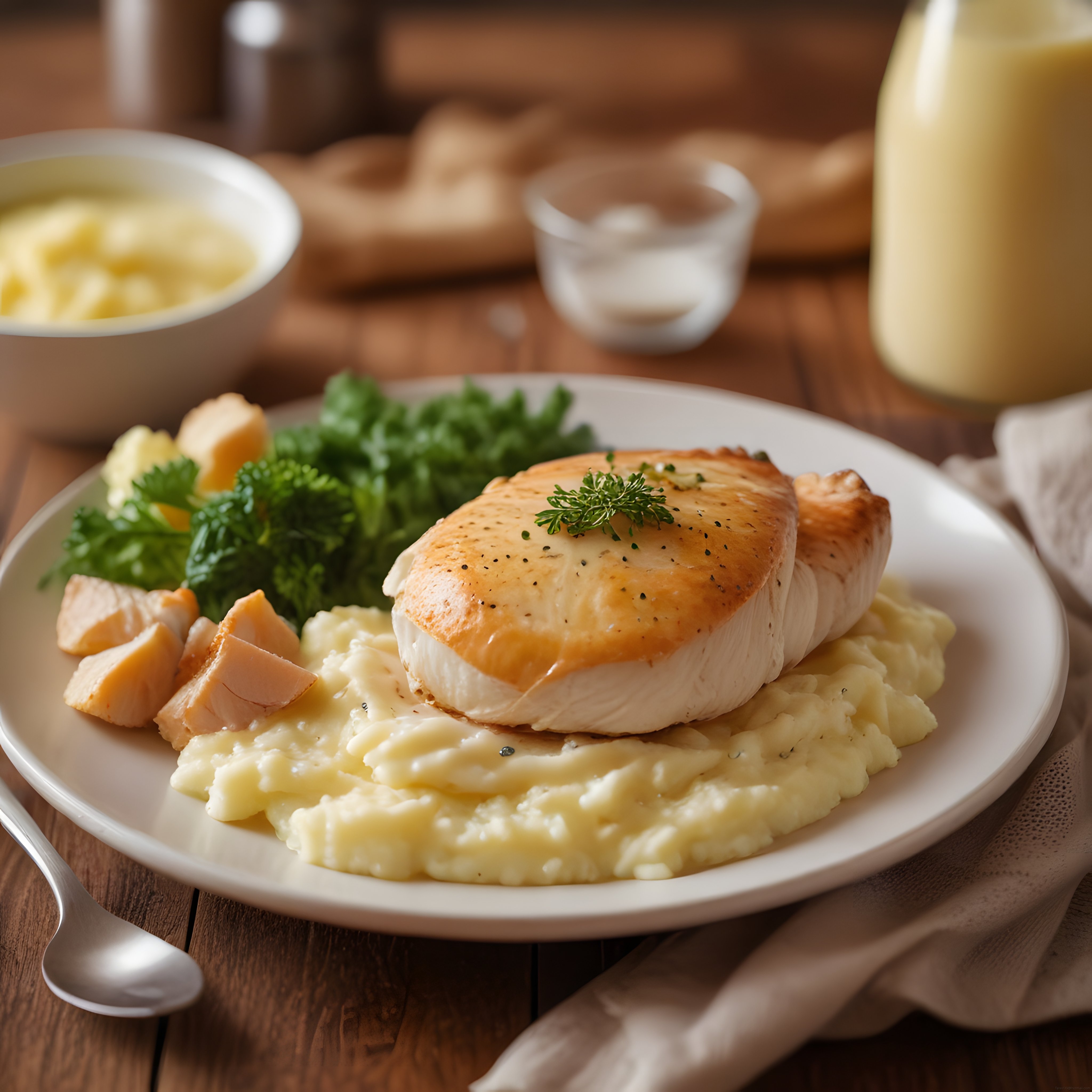 Milföyde Somon Wellington ve Kremalı Patates Püresi Nefis Yemek Fotoğrafı