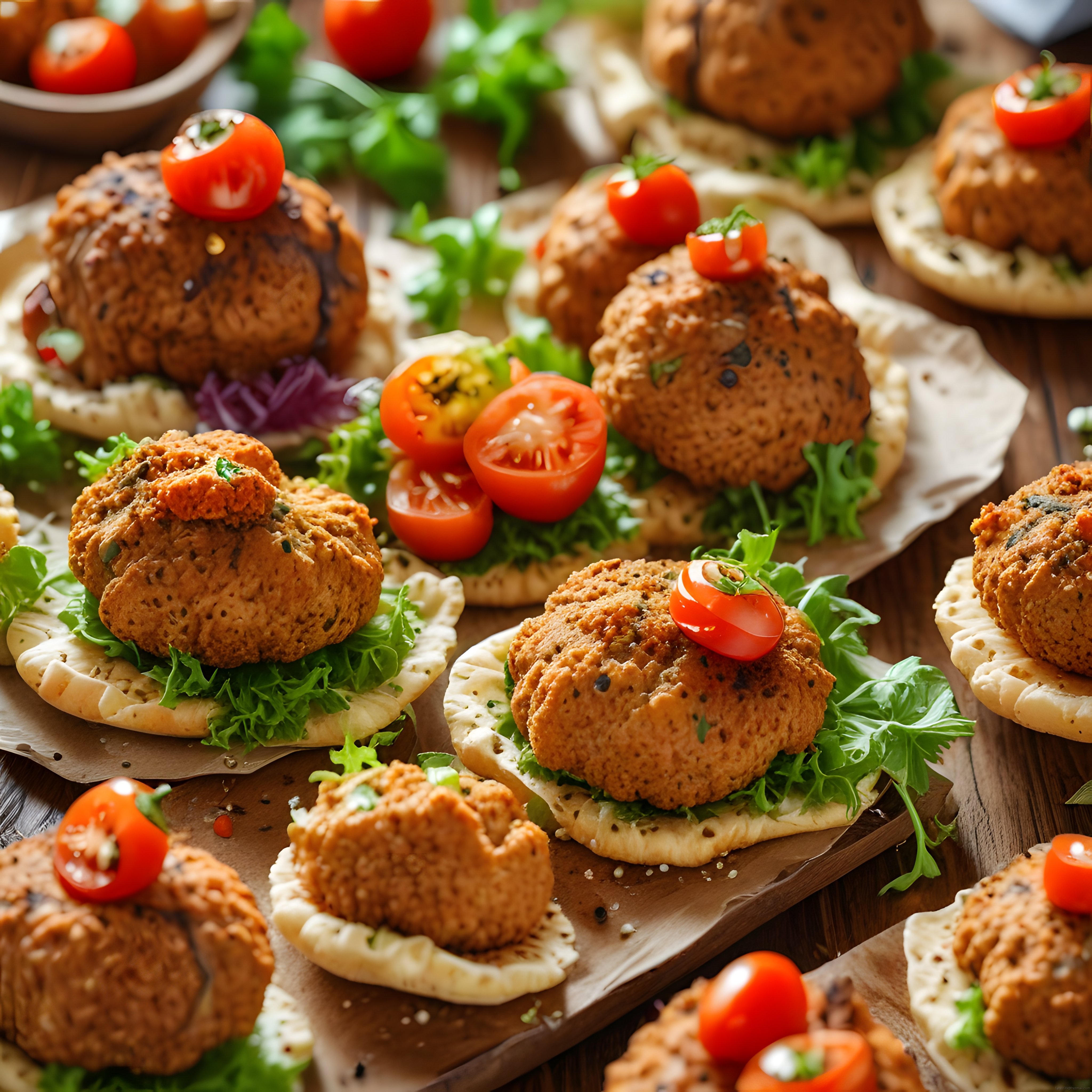 Mini Köfte Ekmek Arası: Taze Yeşillik ve Domatesli Pratik Sunum
