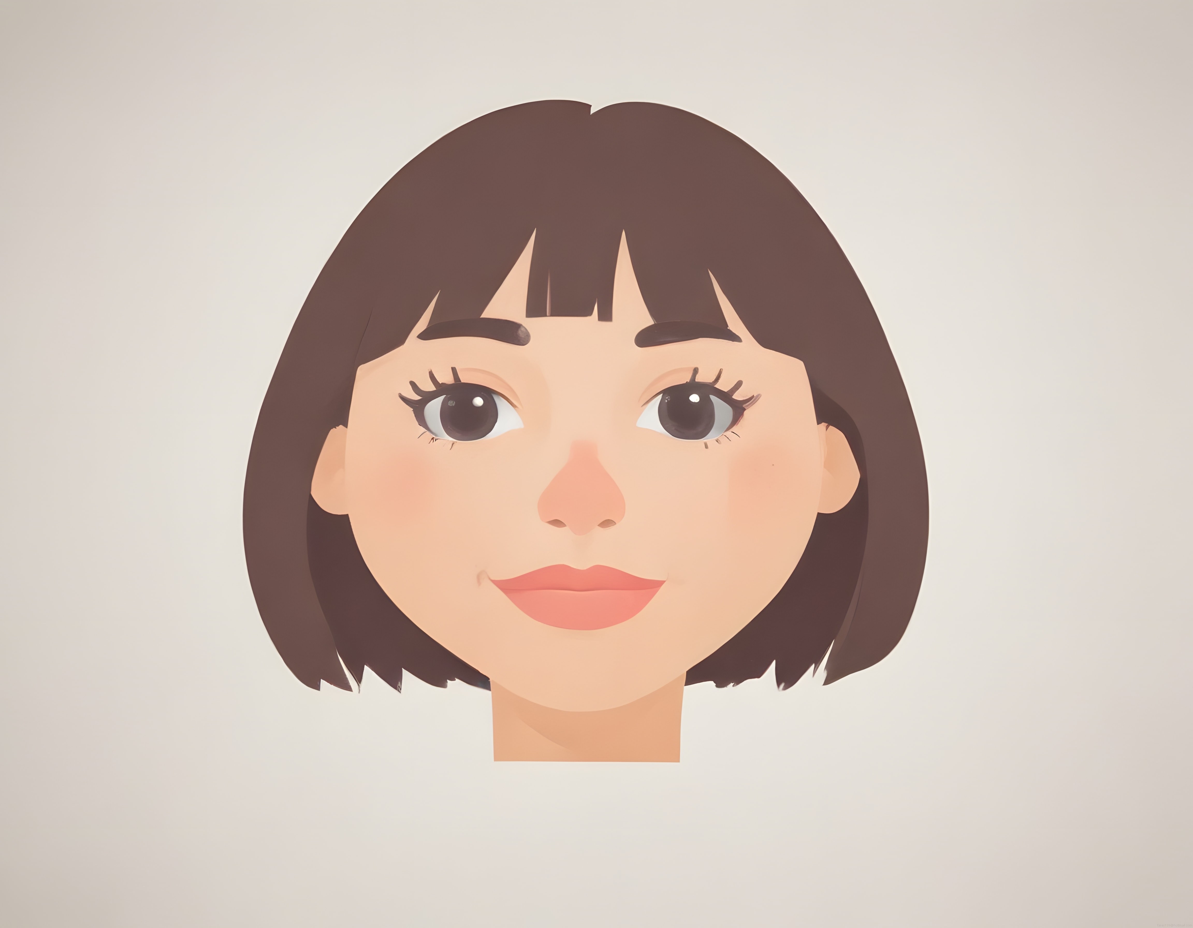 Minimal 3D Animasyon Tarzında Genç Kız Karakteri Portre ve Avatar Tasarımı
