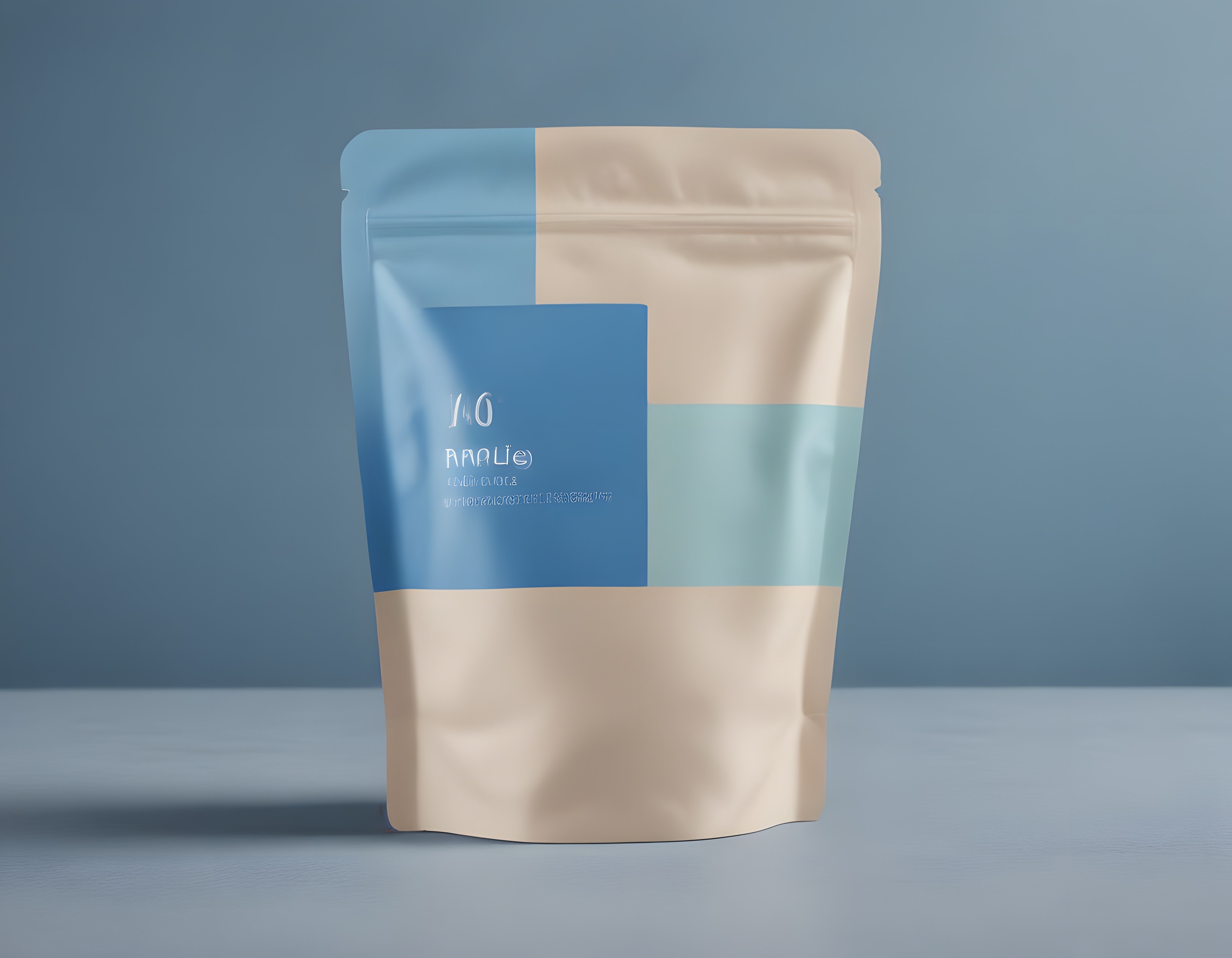 Minimal Geometrik Doypack Ambalaj Tasarımı ve Pastel Renklerde Modern Mockup