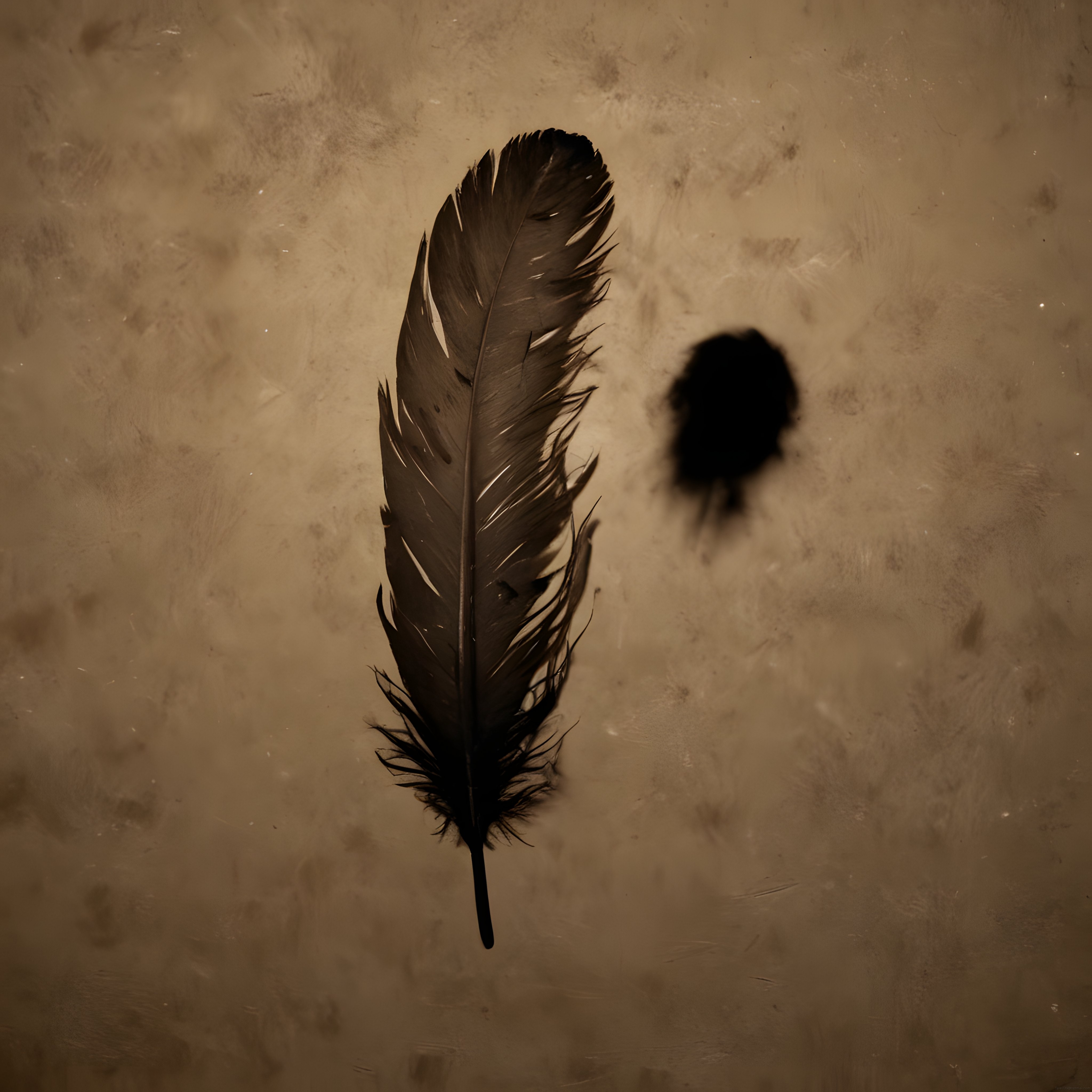 Minimal Siyah Tüy Fotoğrafı: Melankolik Atmosfer ve Gölge Detayı