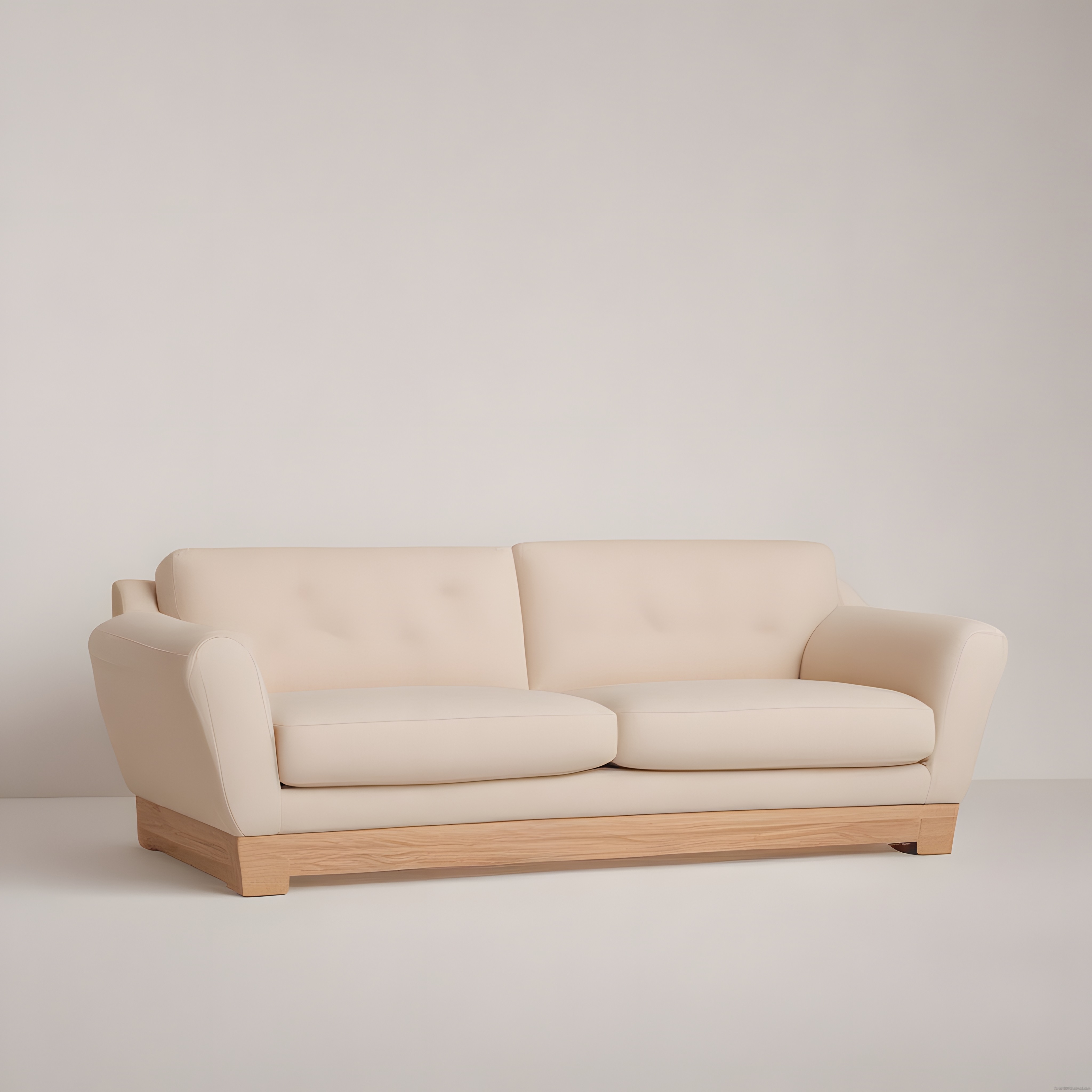 Minimal Tasarım Bej Koltuk ve Ahşap Detaylarla Sıcak Bir Salon Atmosferi