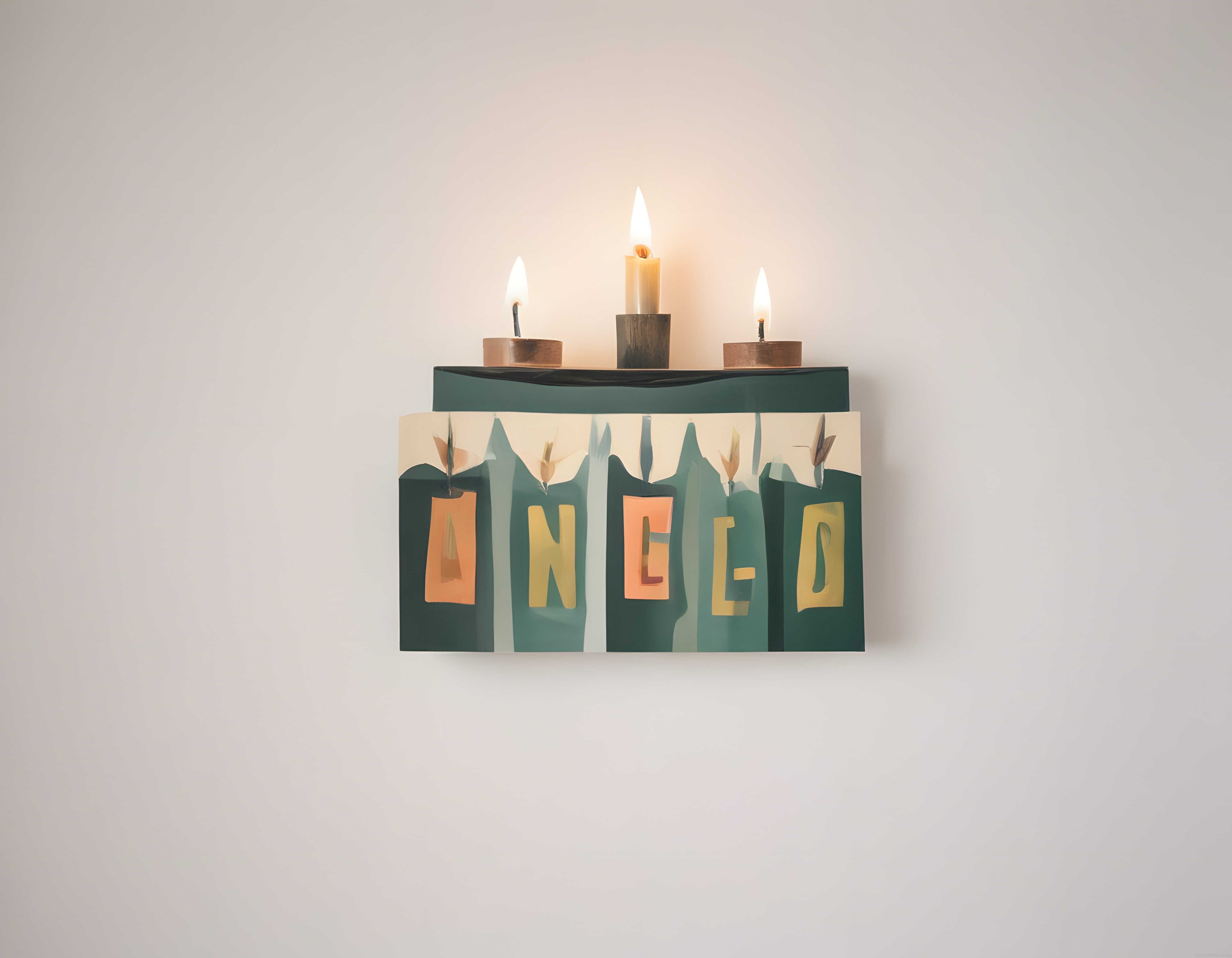 Minimal Tasarım Üç Mumlu Soyut Sanat Objesi ve Dekoratif Aydınlatma