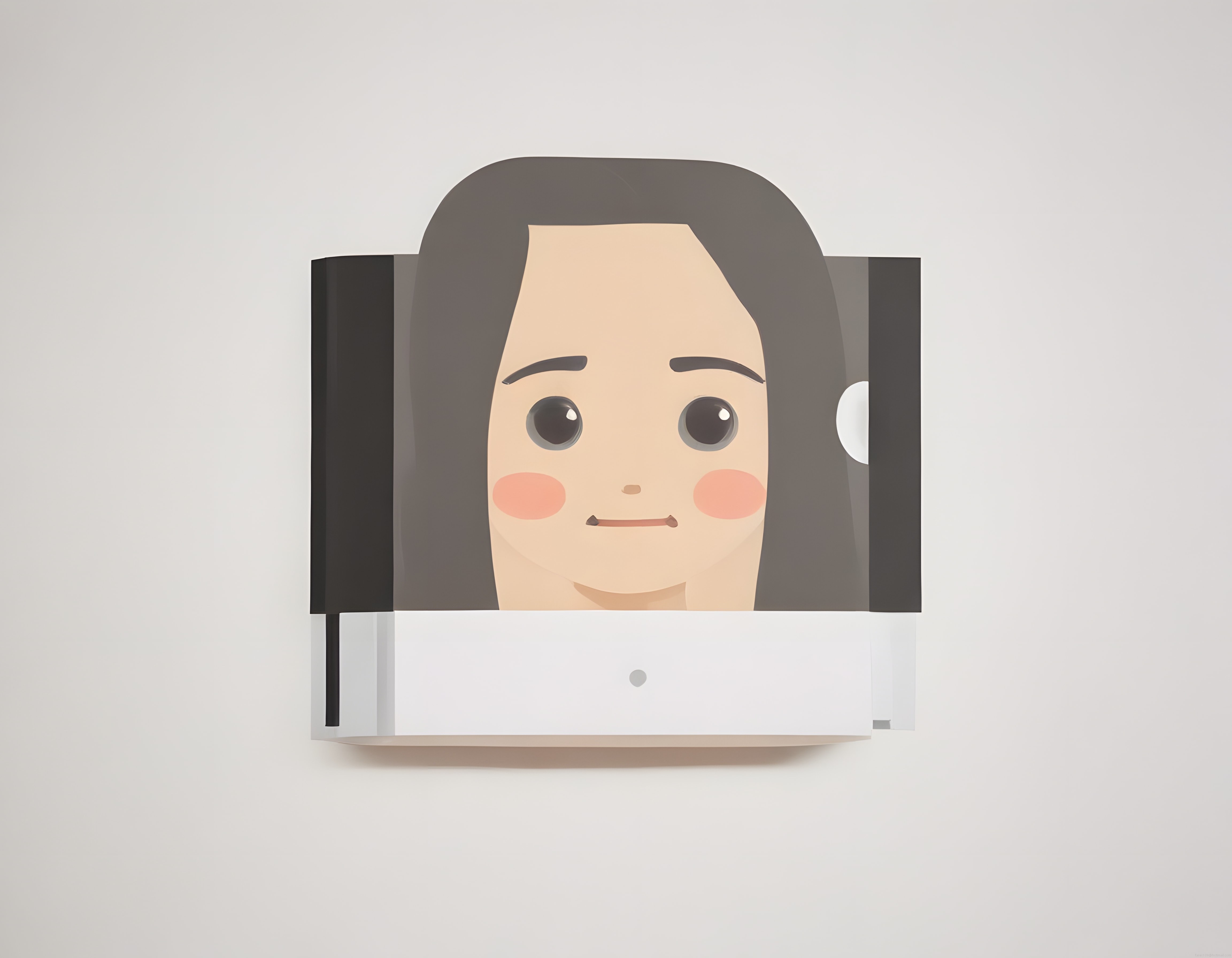 Minimalist 3D Karakter Tasarımı: Kutudan Dışarı Bakan Sevimli Anime Figürü