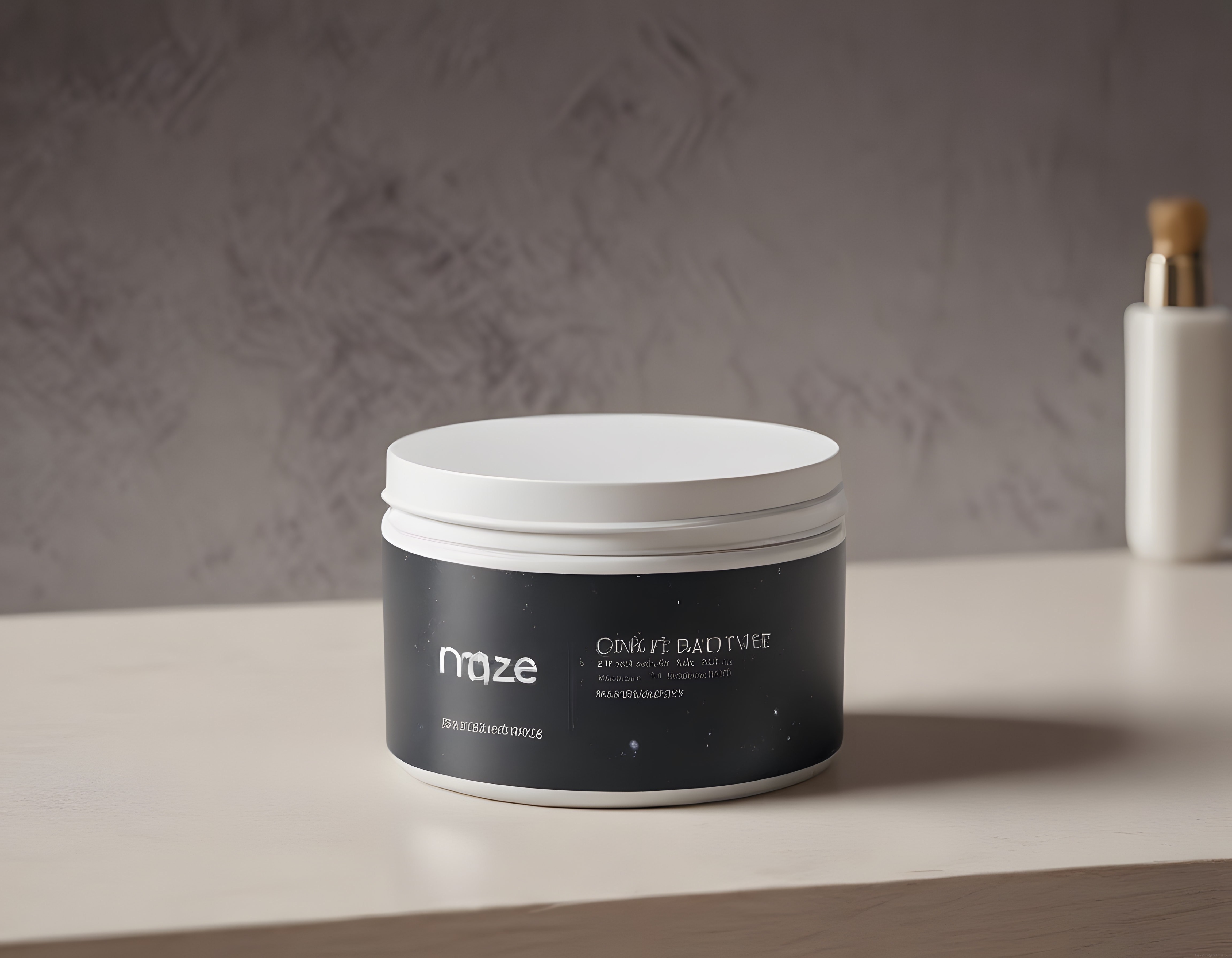 minimalist banyoda galaksi tasarımlı doğal cilt bakım kavanozu ve serum