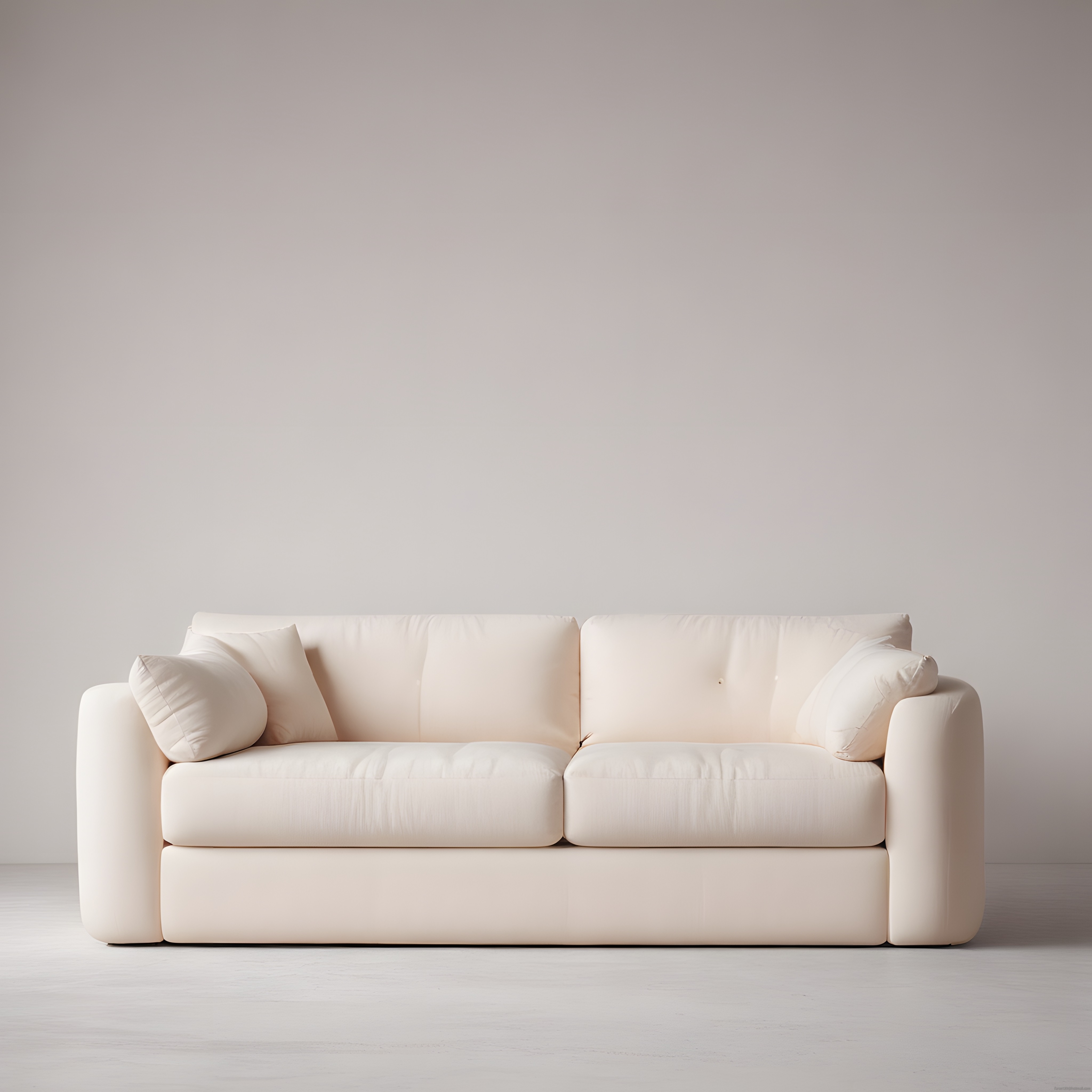 Minimalist Bej Koltuk ve Parlak Zeminli Sade Salon Tasarımı