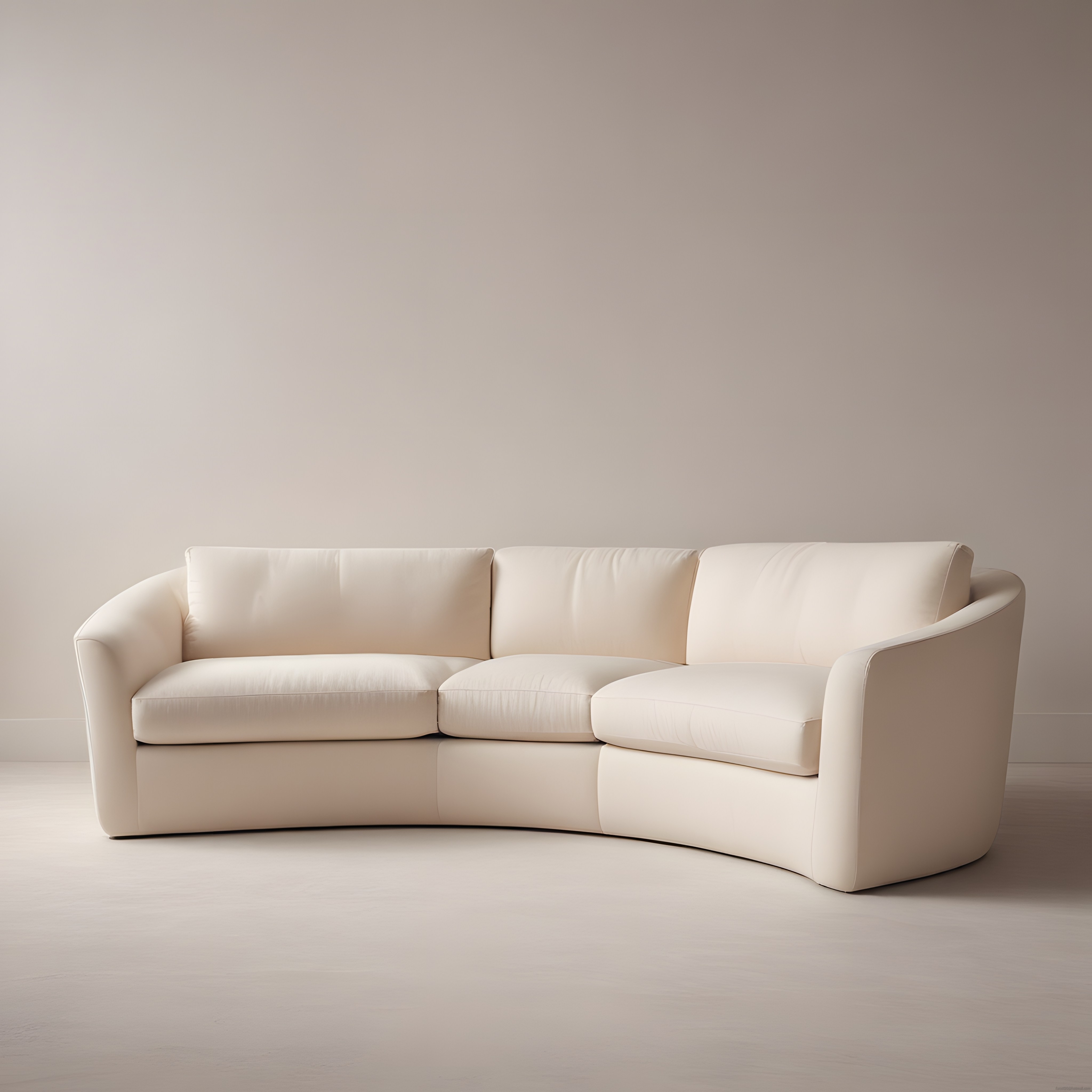 Minimalist bej renkli modern üçlü koltuk ve sade iç mekan dekorasyonu