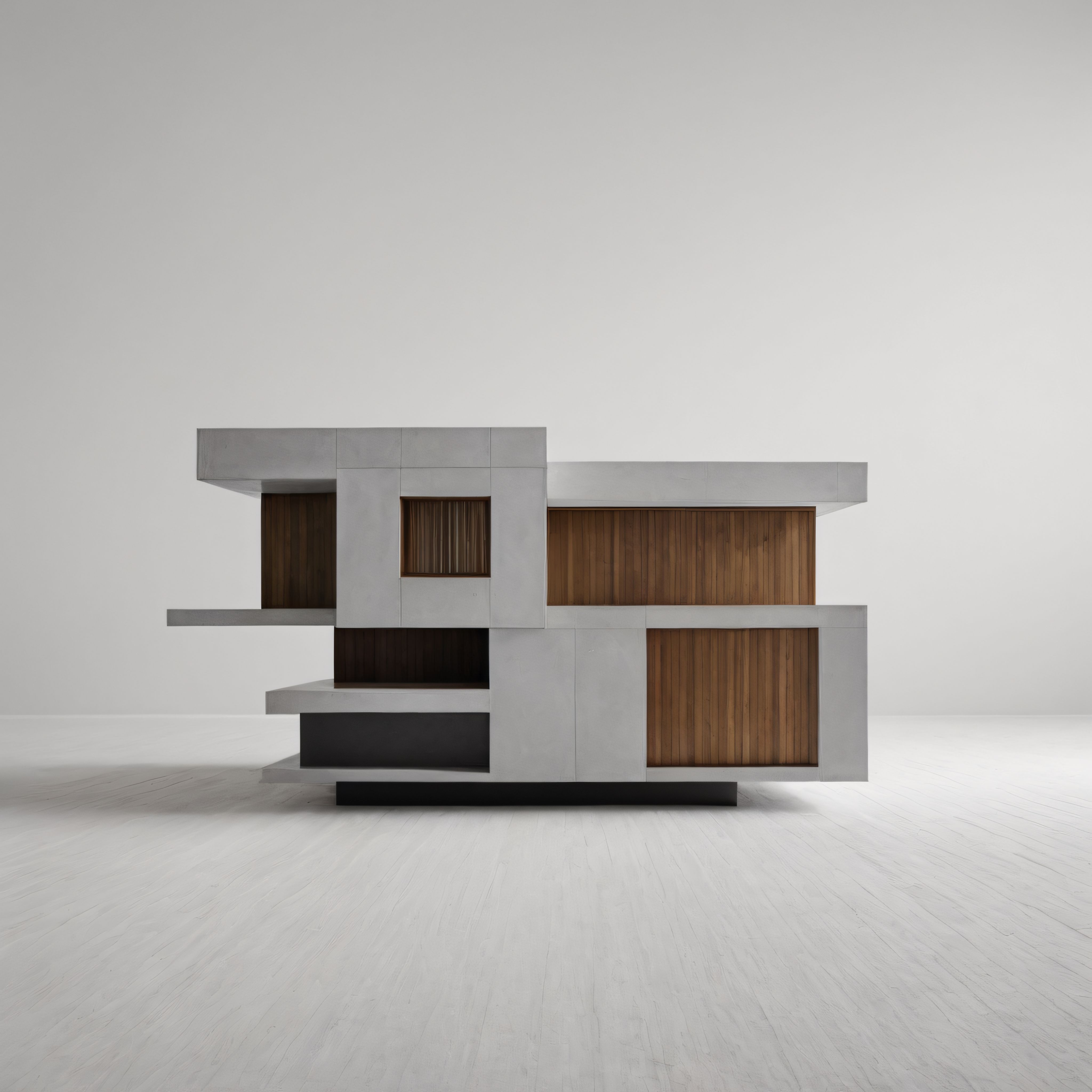 Minimalist Beton ve Ahşap Detaylı Modern Mimari Yapı Tasarımı