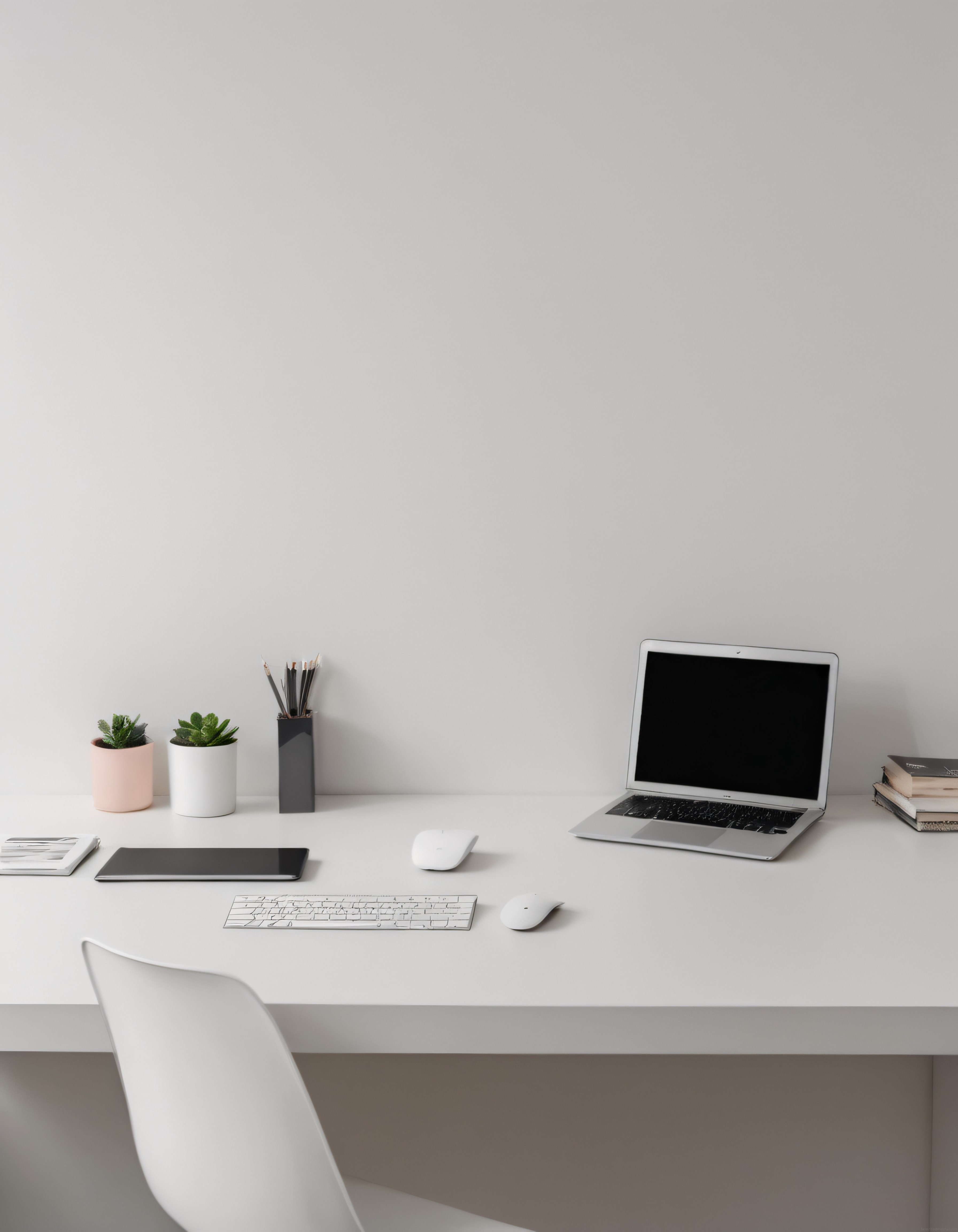 Minimalist Beyaz Çalışma Masası ve Modern Home Office Dekorasyonu