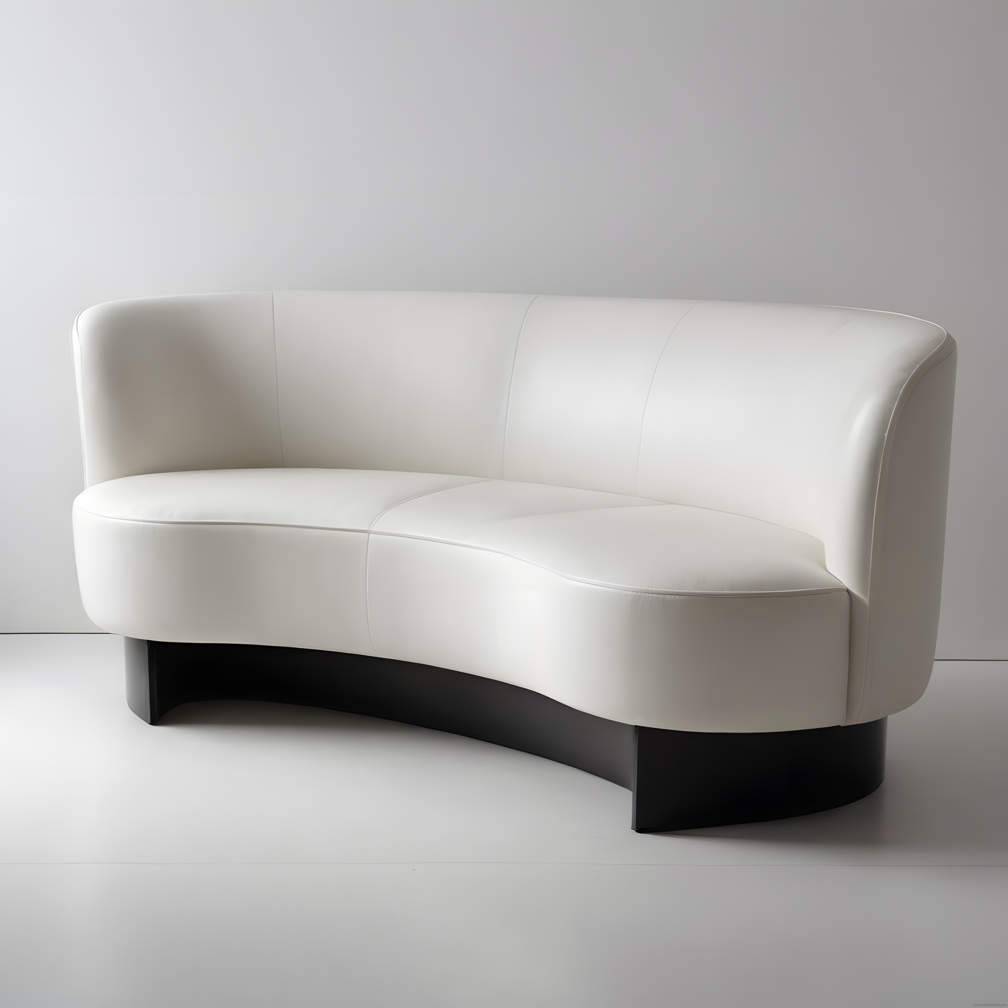 Minimalist Beyaz Deri Kanepe ile Modern ve Kıvrımlı Salon Dekorasyonu