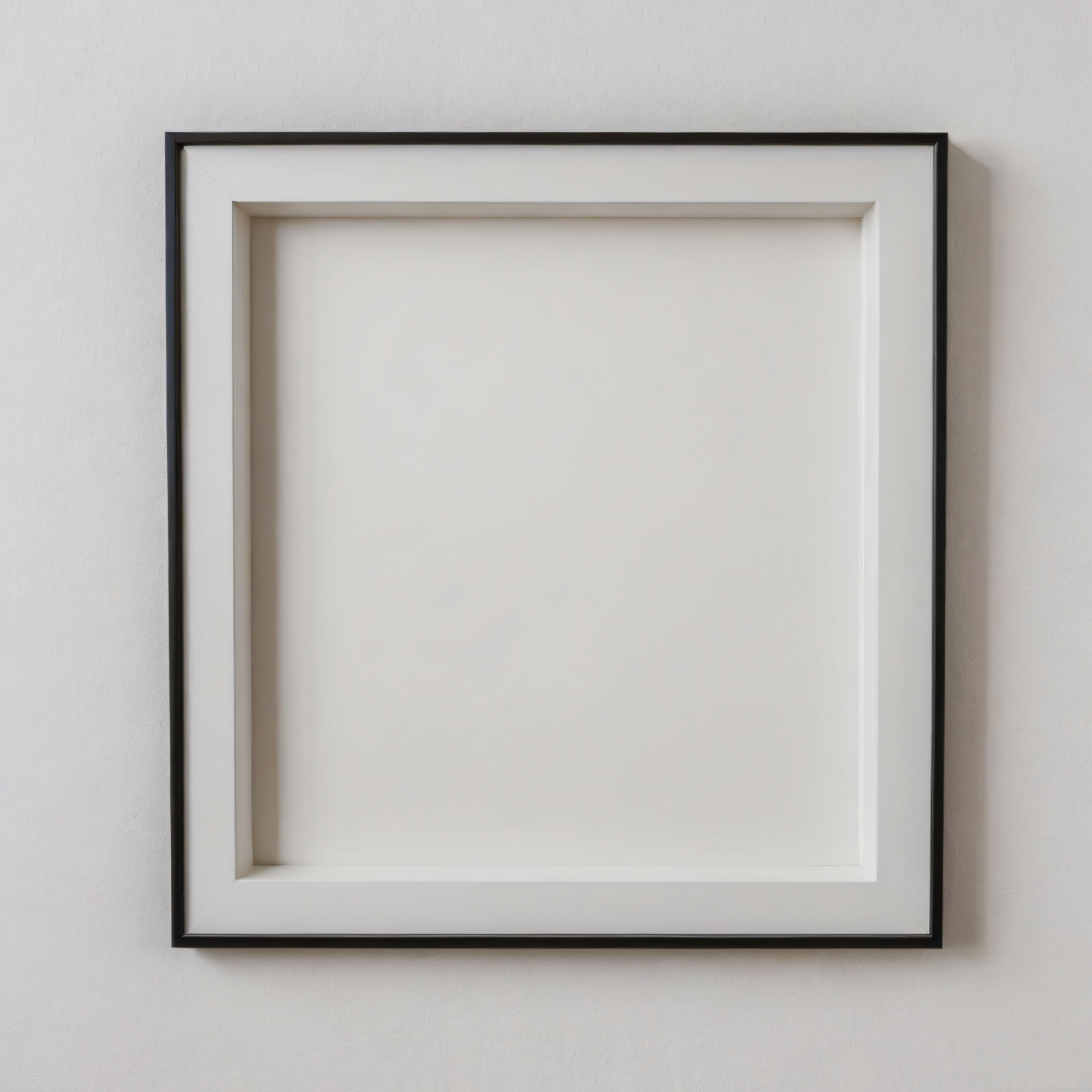 Minimalist Beyaz Duvar Üzerinde Siyah Çerçeveli Boş Resim Çerçevesi