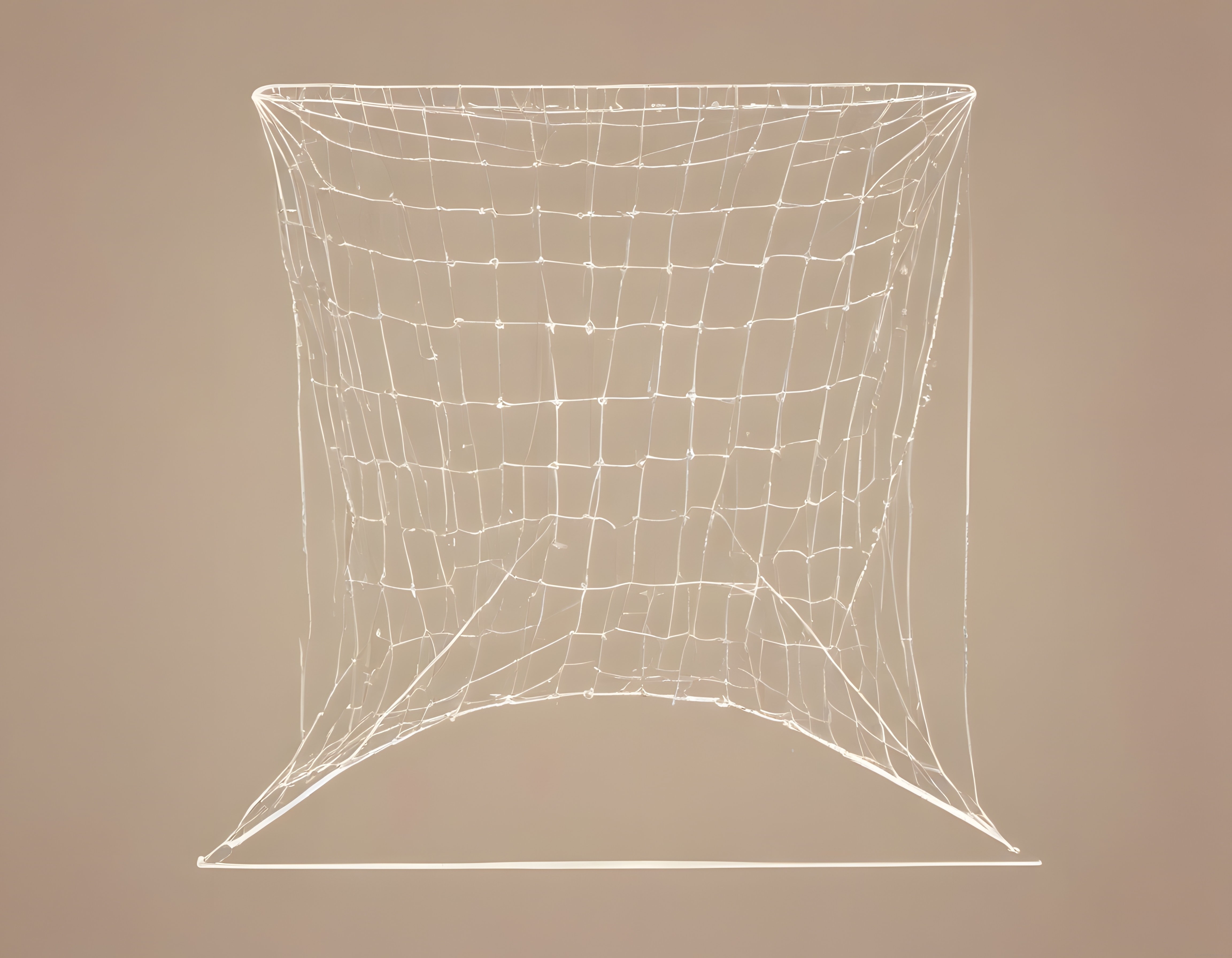 Minimalist Beyaz Futbol Kalesi Ağı Çizimi, Salon Duvar Dekoru ve Arka Plan