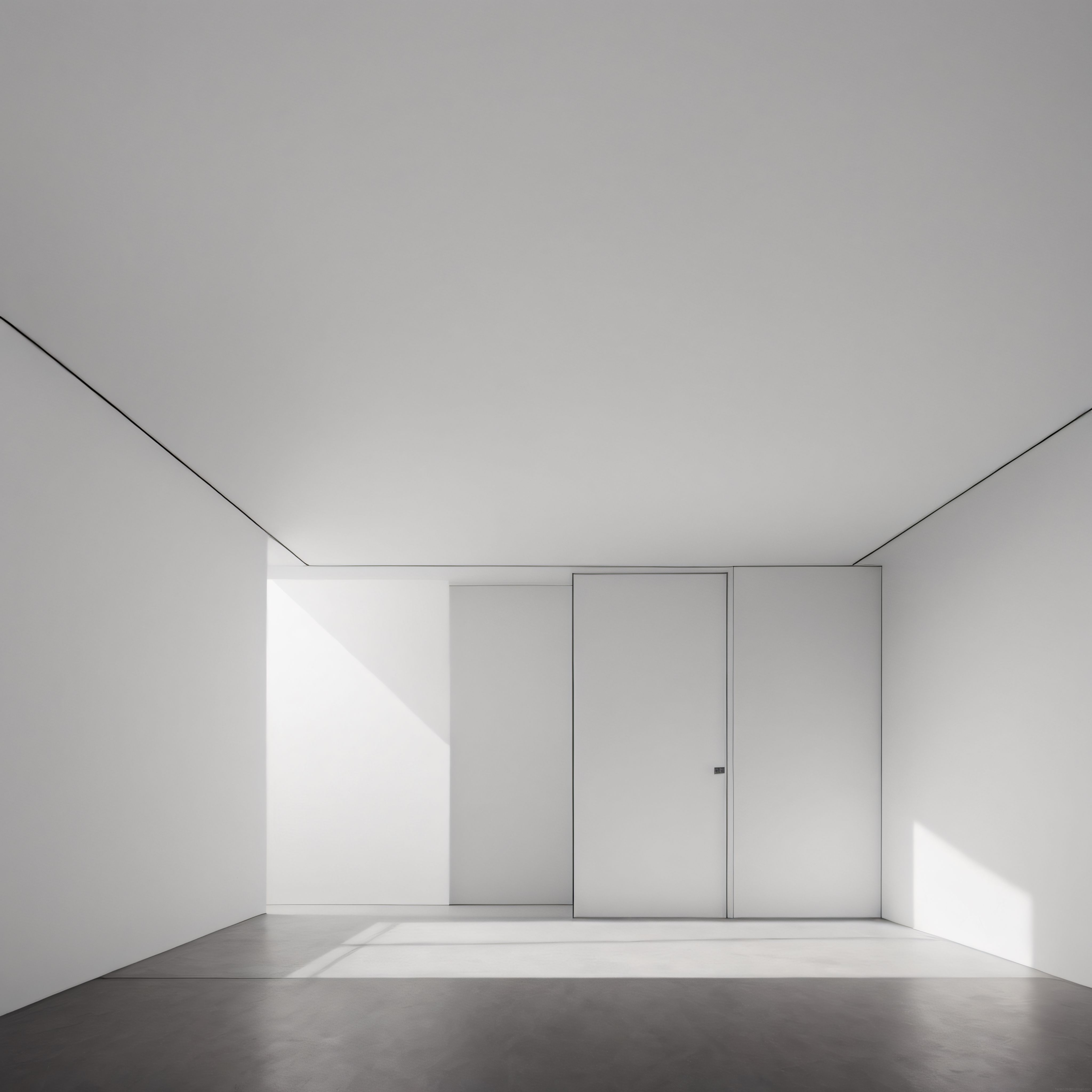 Minimalist Beyaz İç Mekan: Doğal Işıkla Aydınlanan Modern Mimari Alan