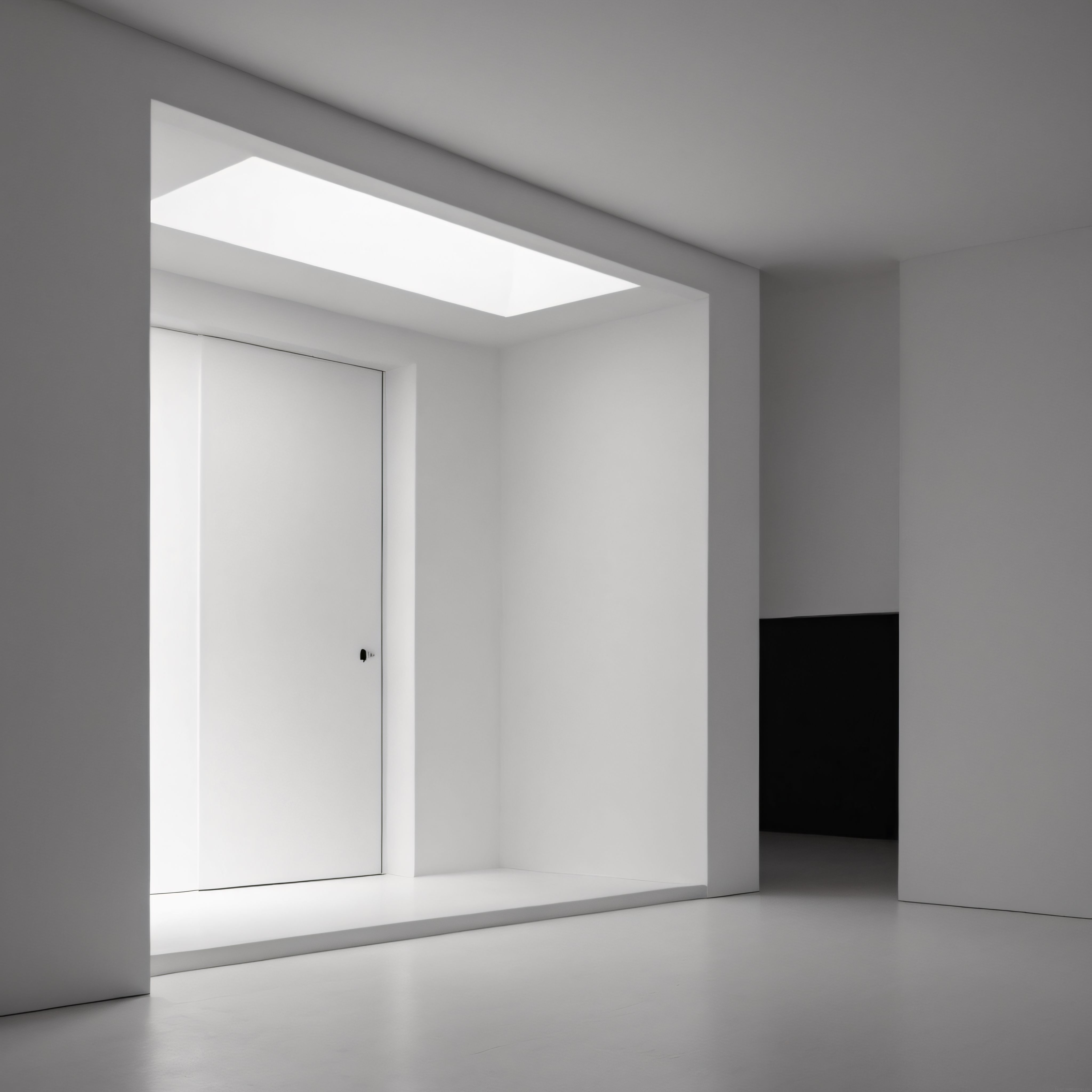 Minimalist Beyaz İç Mekan Tasarımı ve Gömme LED Aydınlatma Detayı