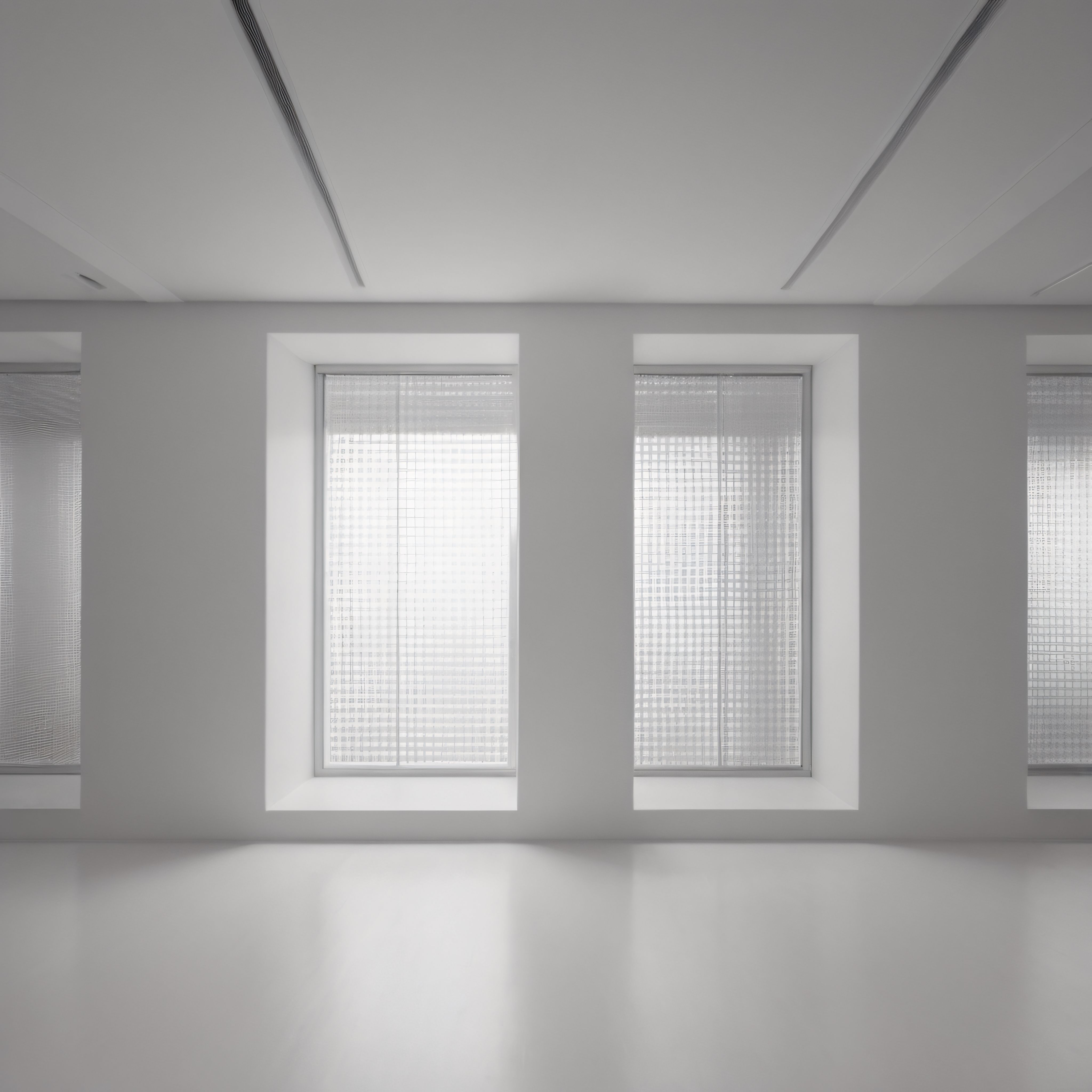 Minimalist Beyaz İç Mekan ve Işıkla Aydınlatılmış Modern Pencere Detayları
