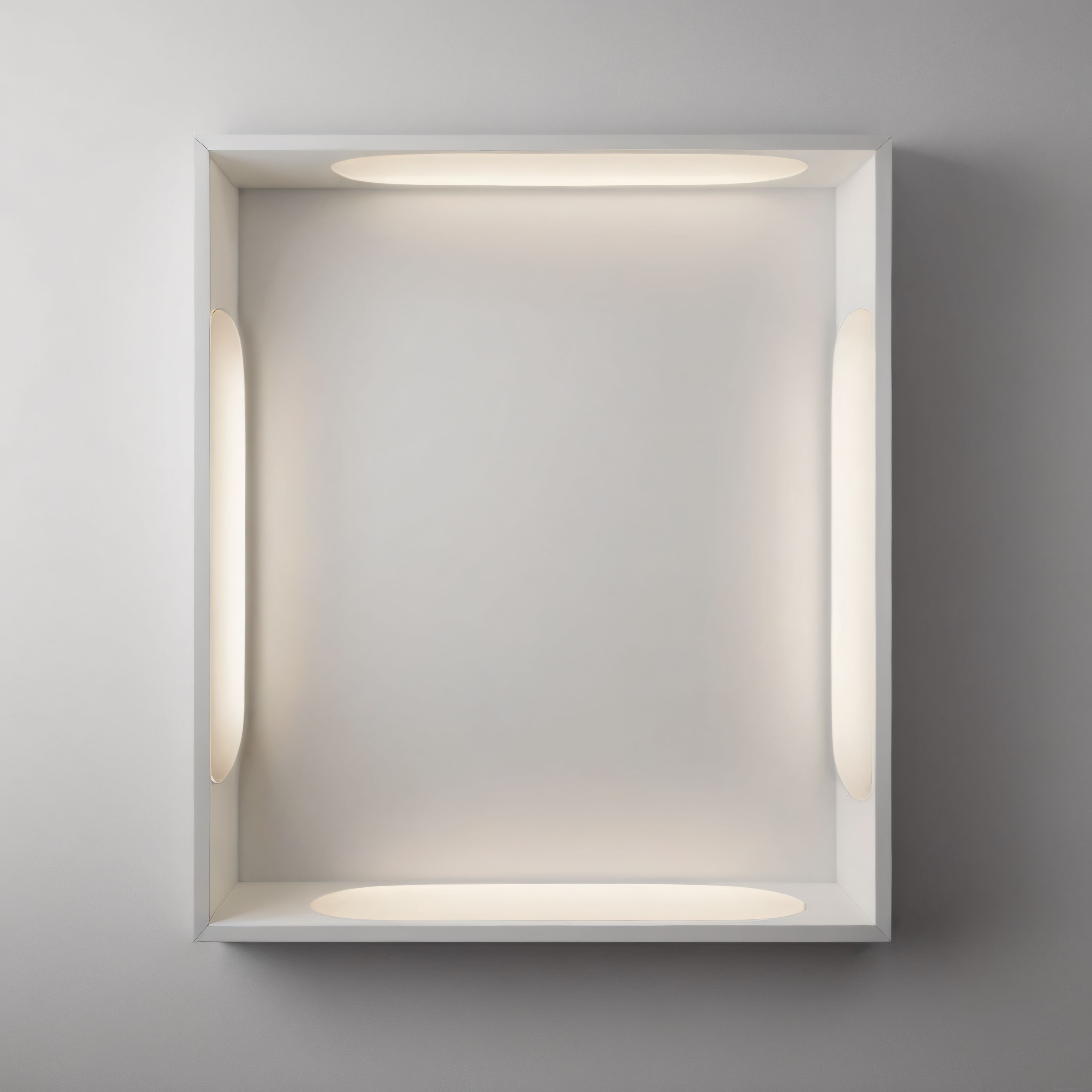 Minimalist Beyaz Işıklı Niş Tasarımı: Modern Dekoratif Vitrin ve Sunum Alanı
