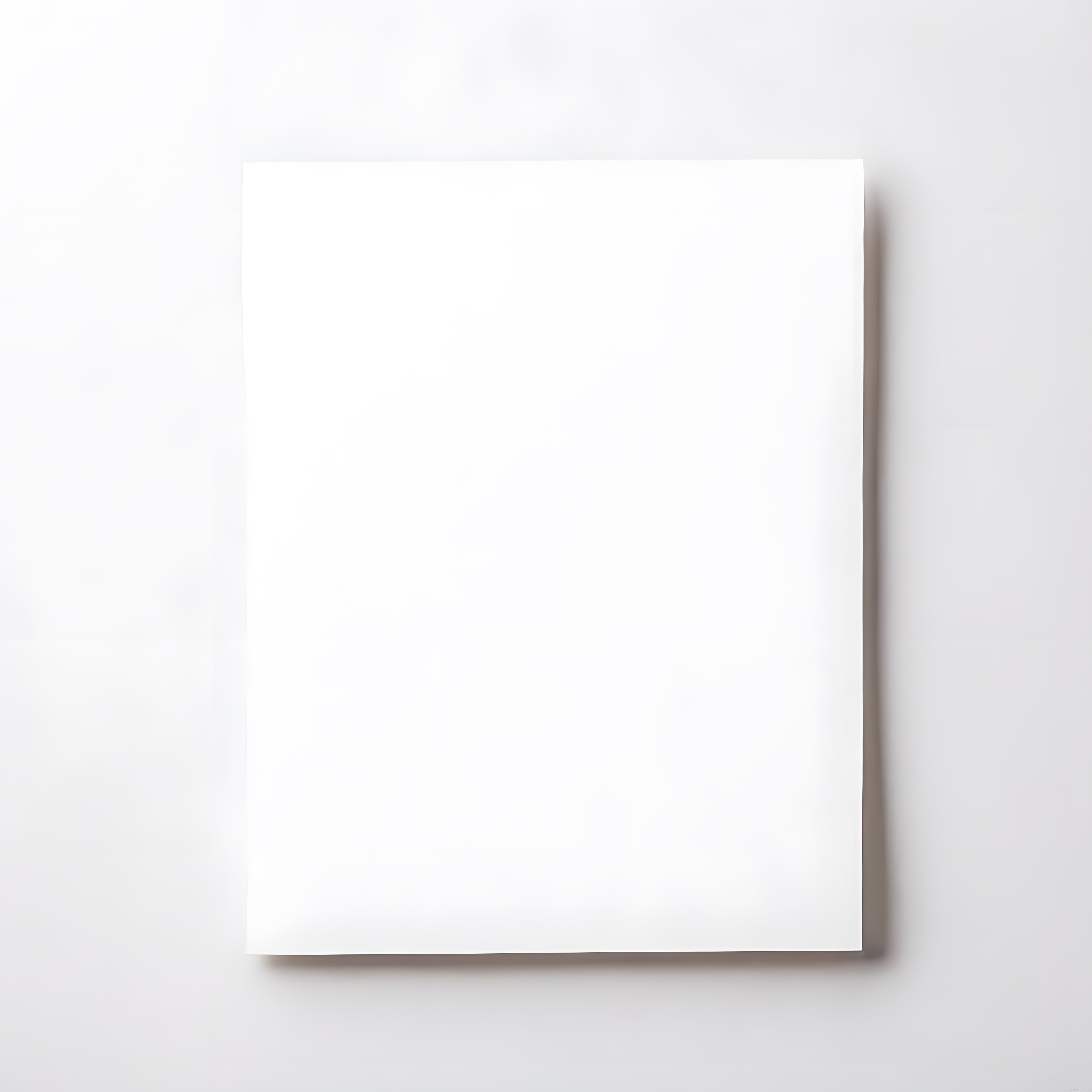 minimalist beyaz kağıt mockup gölge detaylı düz arka plan tasarım şablonu