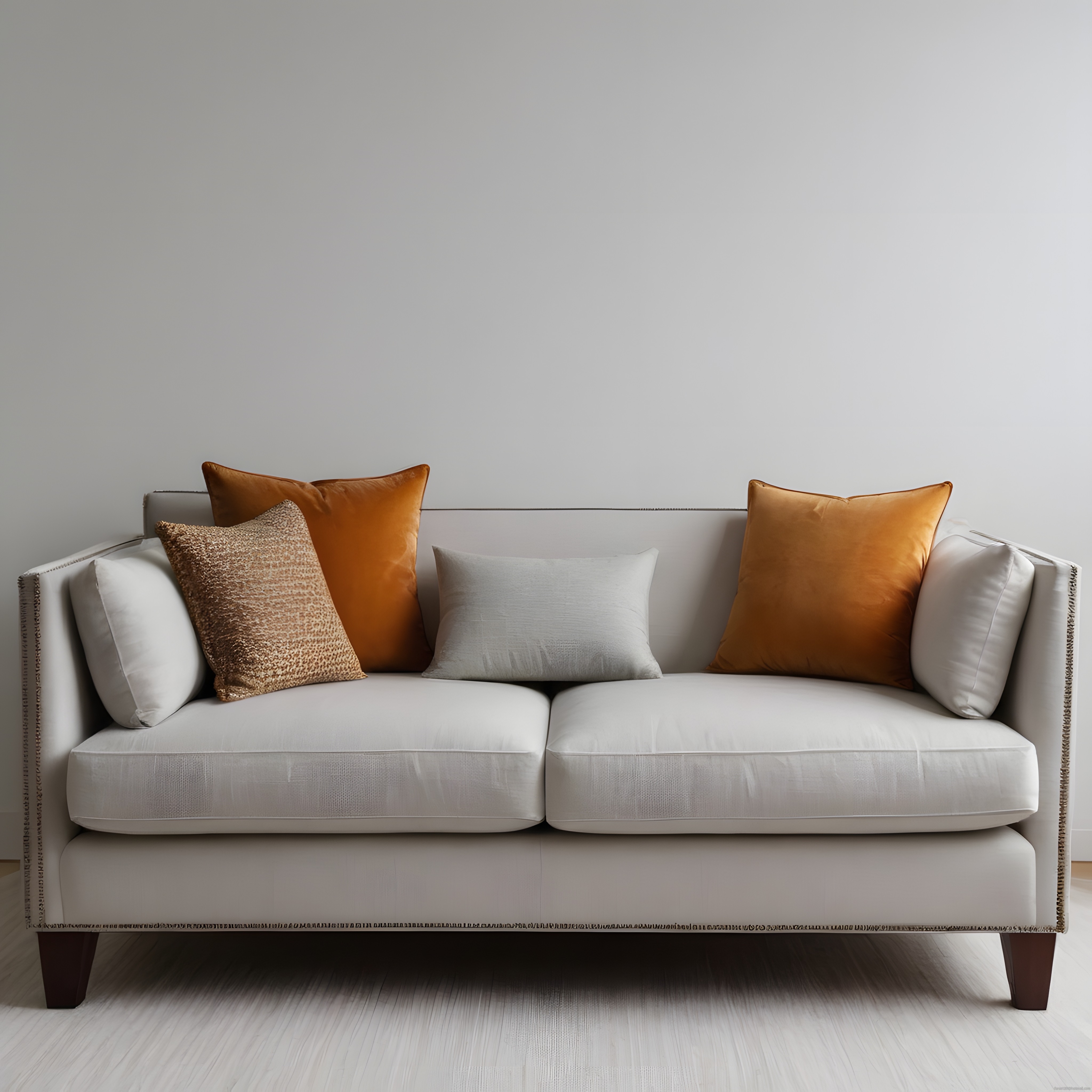 Minimalist Beyaz Kanepe ve Dekoratif Yastıklarla Modern Salon Havası
