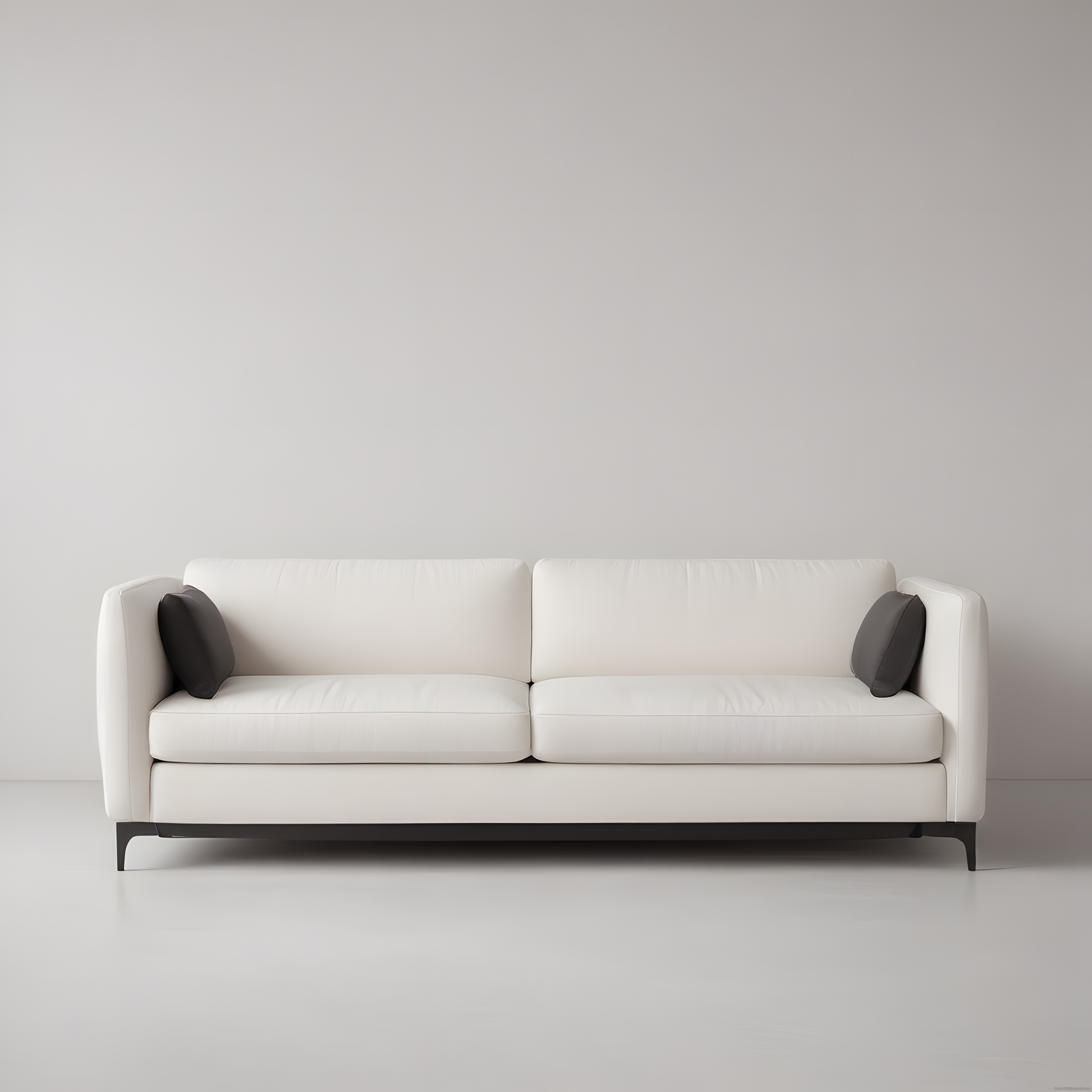 Minimalist Beyaz Kanepe ve Sade Duvar Arka Planıyla Modern Salon Konsepti