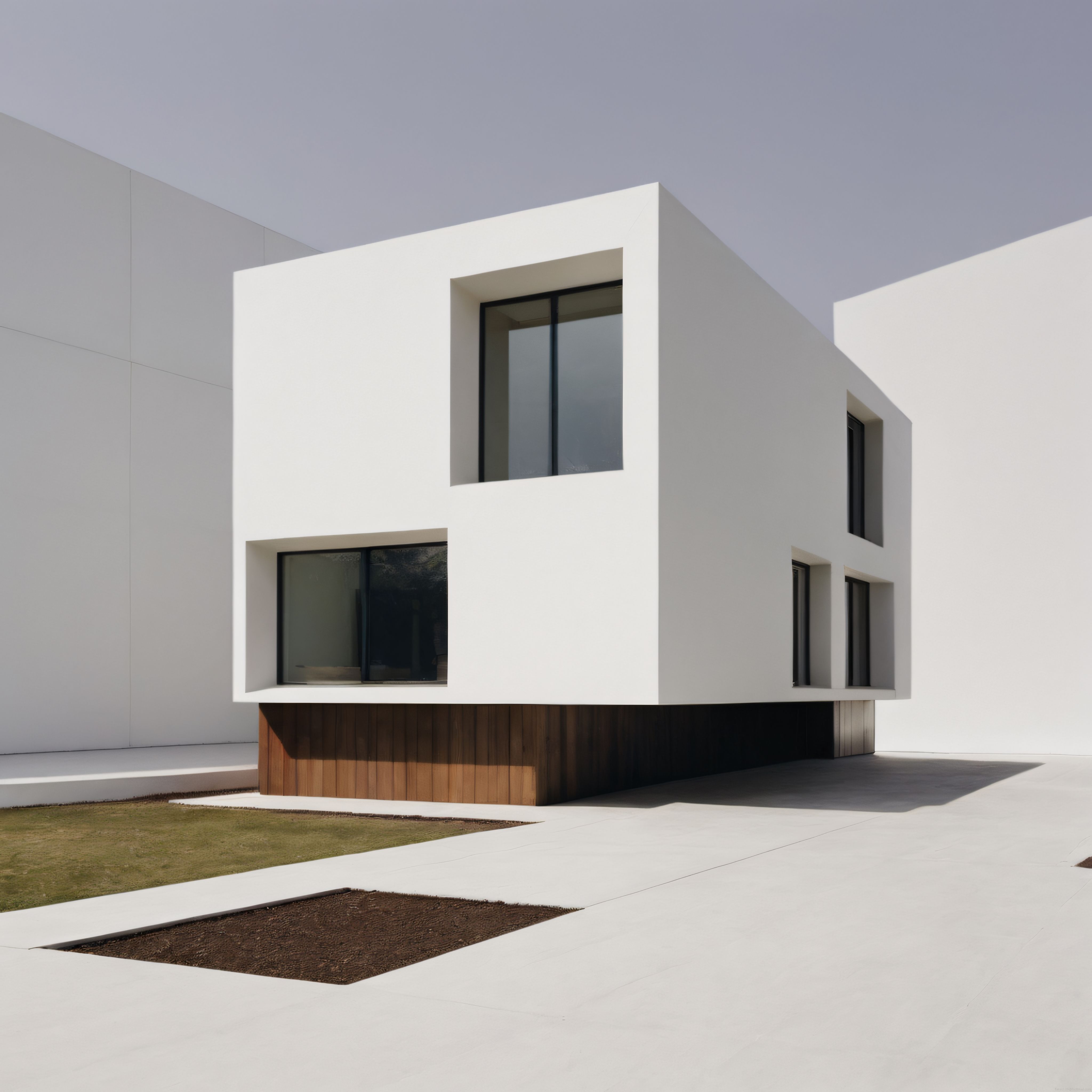 Minimalist Beyaz Kübik Yapıda Çağdaş Mimari ve Sade Çizgi Anlayışı