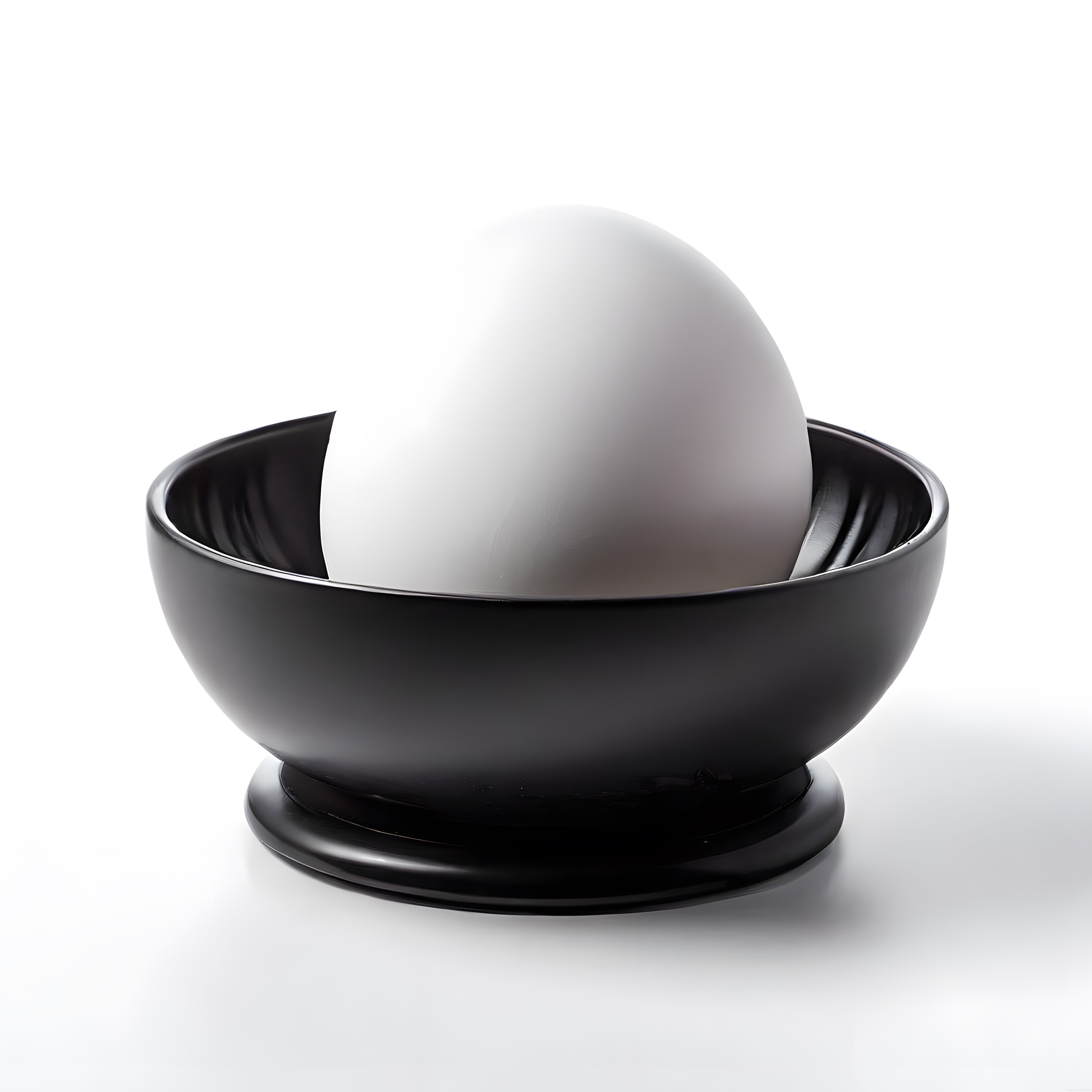 Minimalist Beyaz Küre ve Siyah Tabanlı Modern Dekoratif Tasarım Obje
