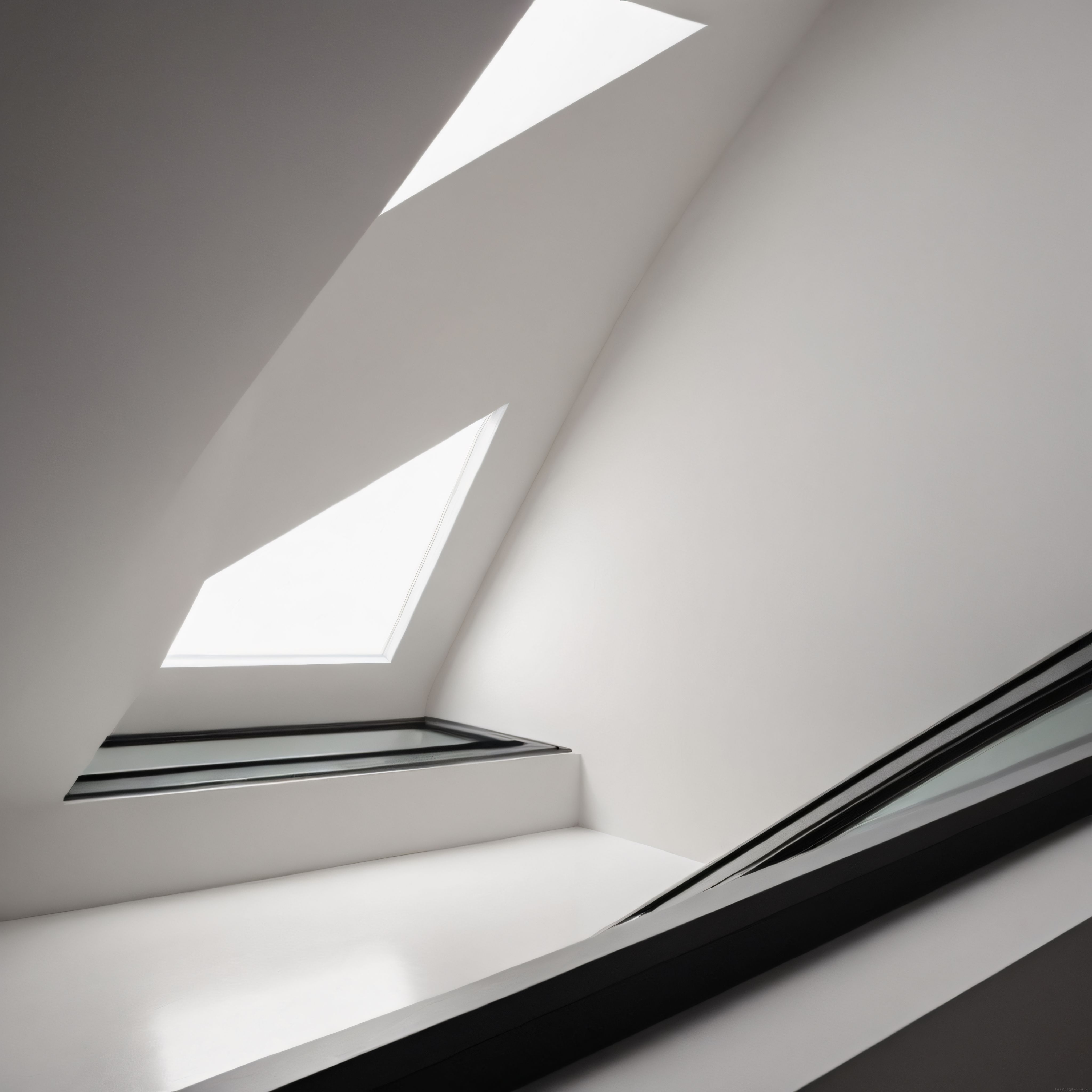 Minimalist Beyaz Mekanda Geometrik Formlar ve Yumuşak Işık Oyunları