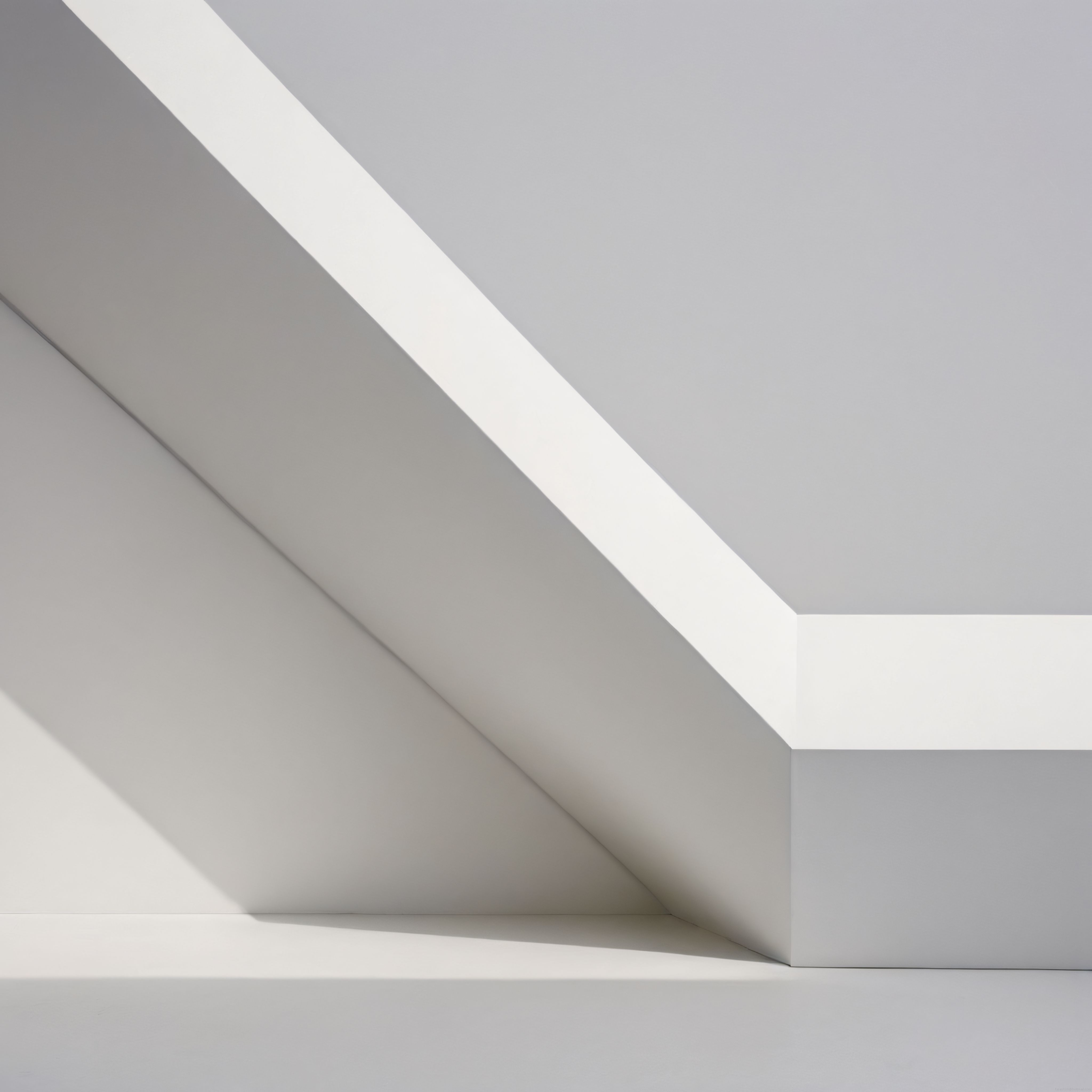 Minimalist Beyaz Mimari İç Mekan ve Geometrik Gölgeler ile Modern Arka Plan