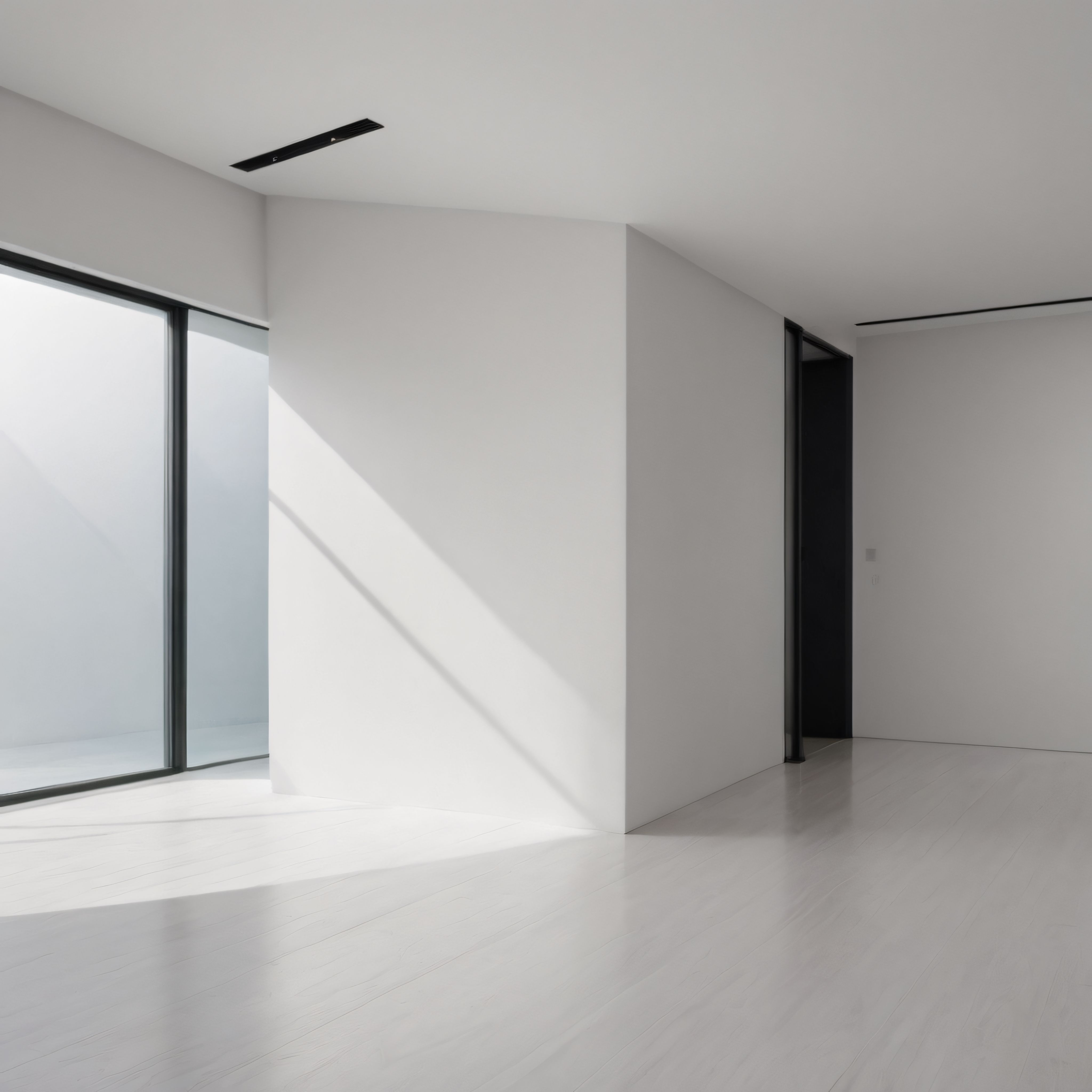 Minimalist Beyaz Oda: Doğal Işık ve Modern Boş İç Mekan Dekorasyonu