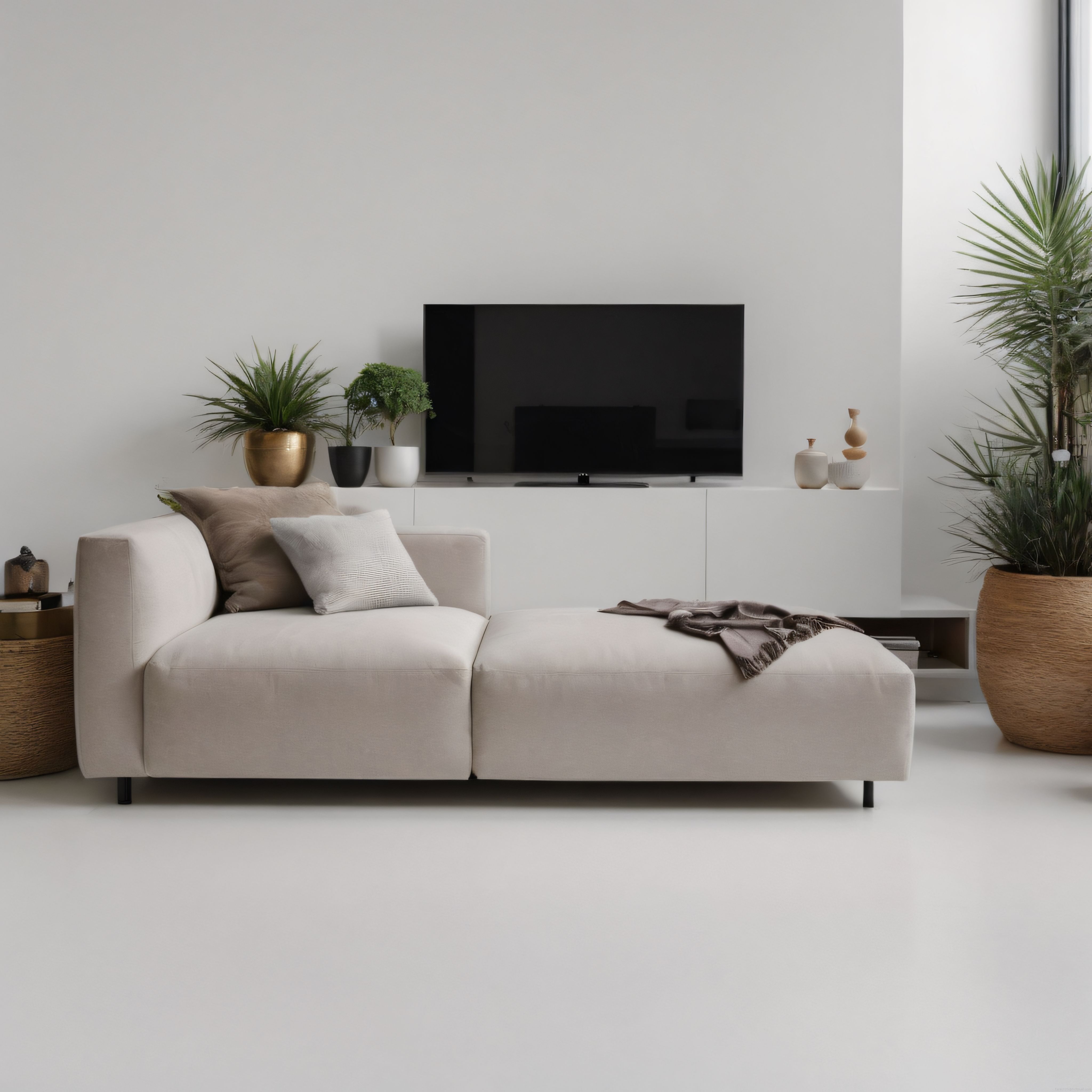 Minimalist Beyaz Oturma Odası Tasarımı ve Ferah İç Mekan Dekorasyonu