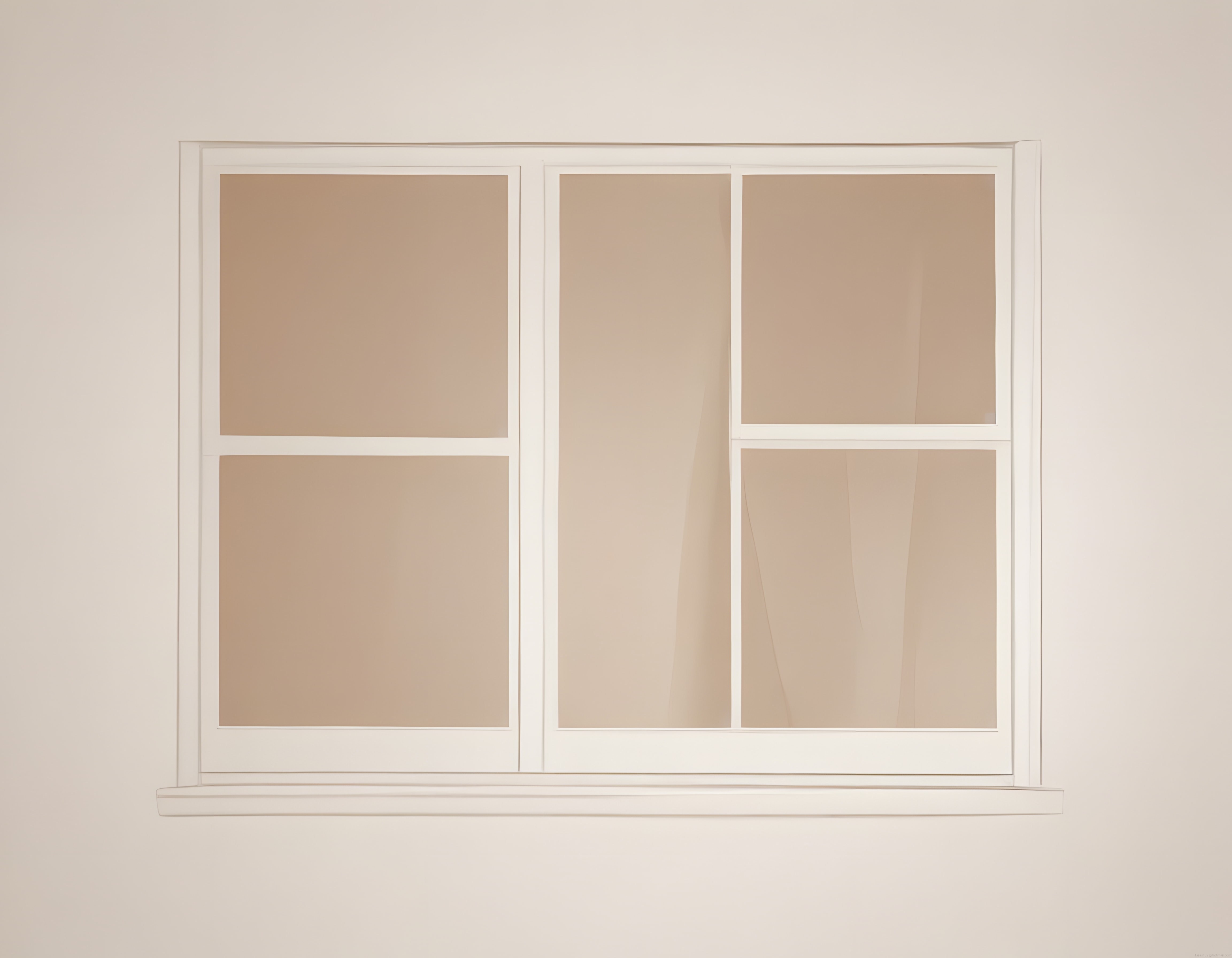 Minimalist Beyaz Pencere ve Hareketli Perde Gölgesi ile Sıcak Atmosfer