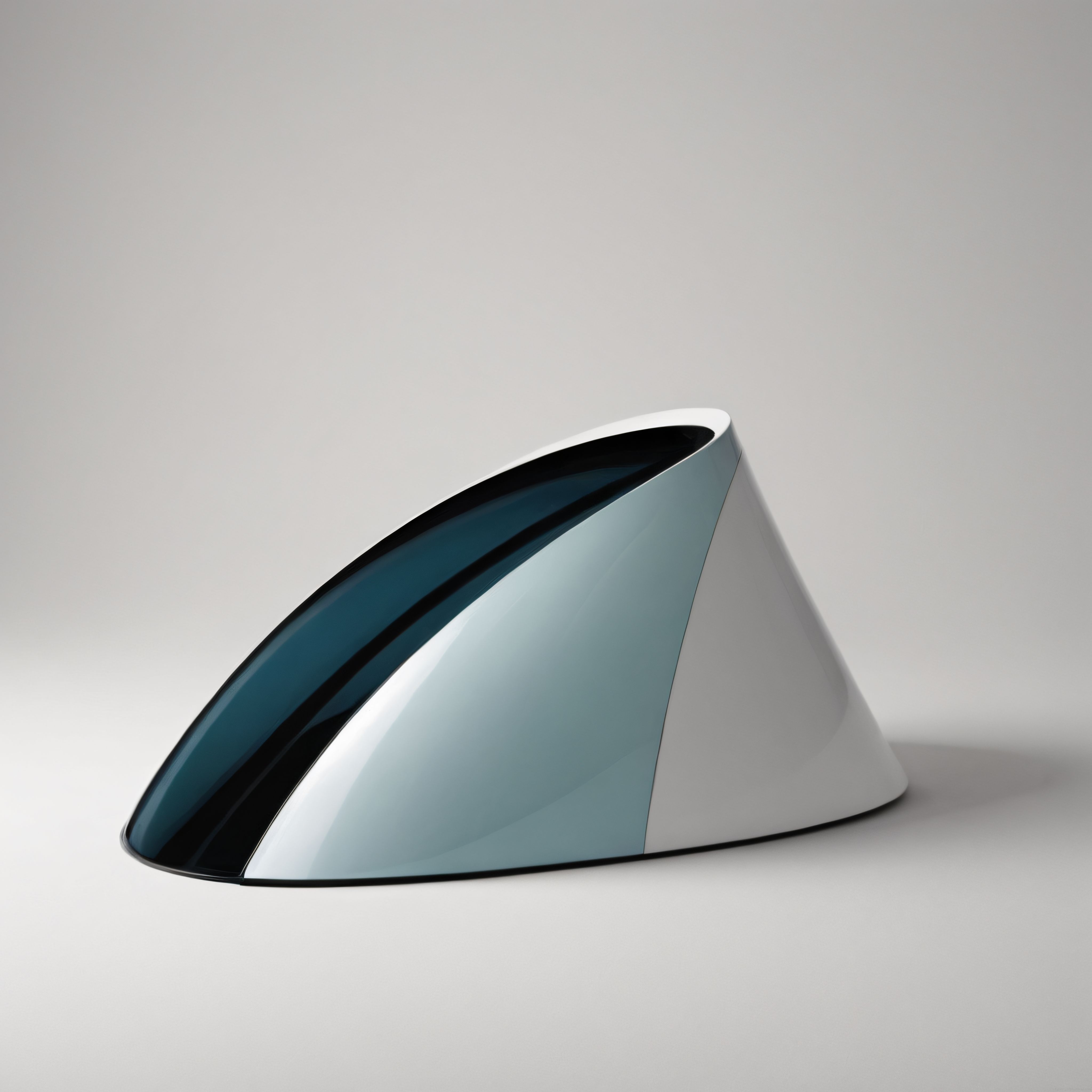 Minimalist Beyaz Seramik Vazo: Geometrik Formda Mavi İç Yüzeyli Modern Dekor