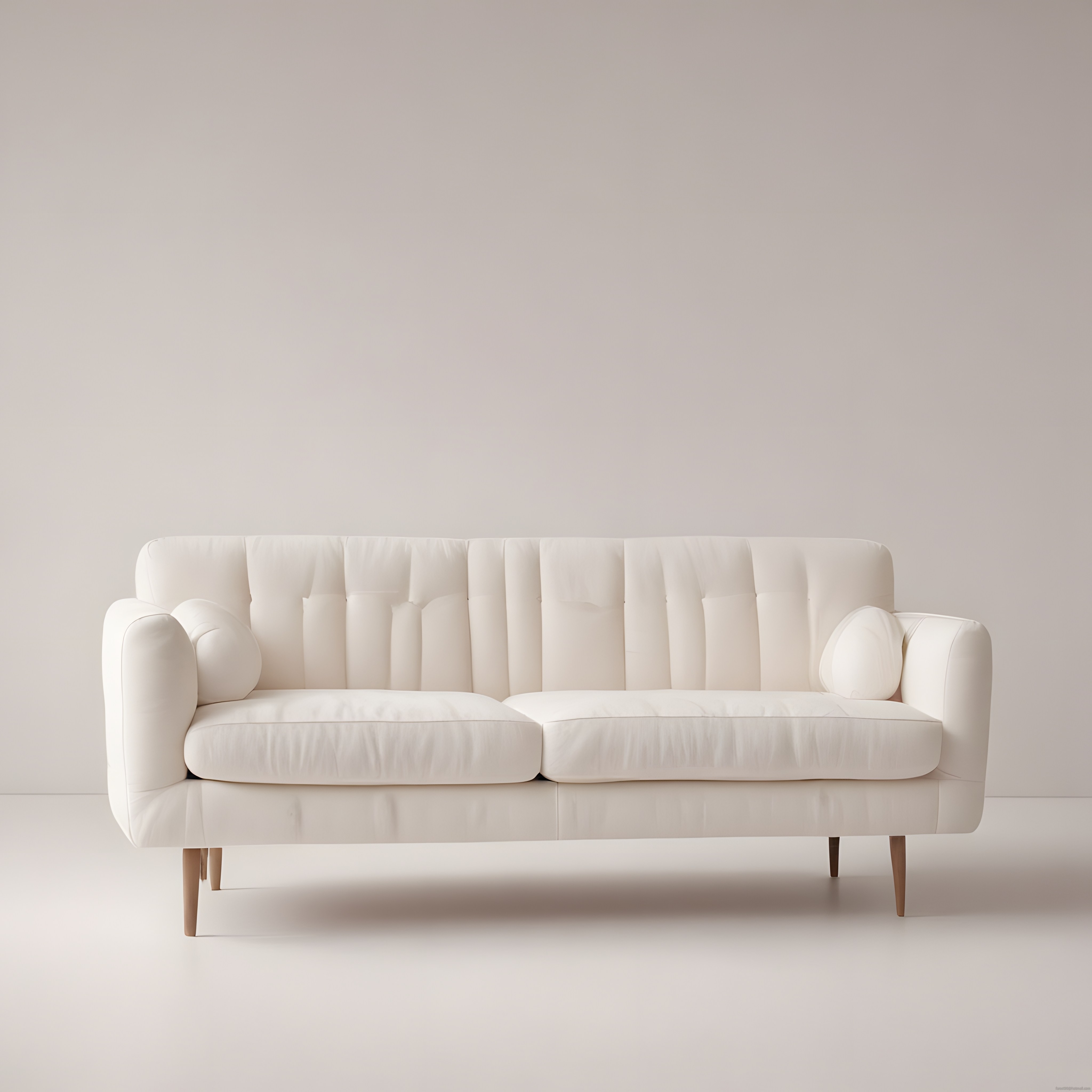 Minimalist Beyaz Stüdyoda Krem Rengi Modern Kanepe ile Ferah Ev Dekorasyonu