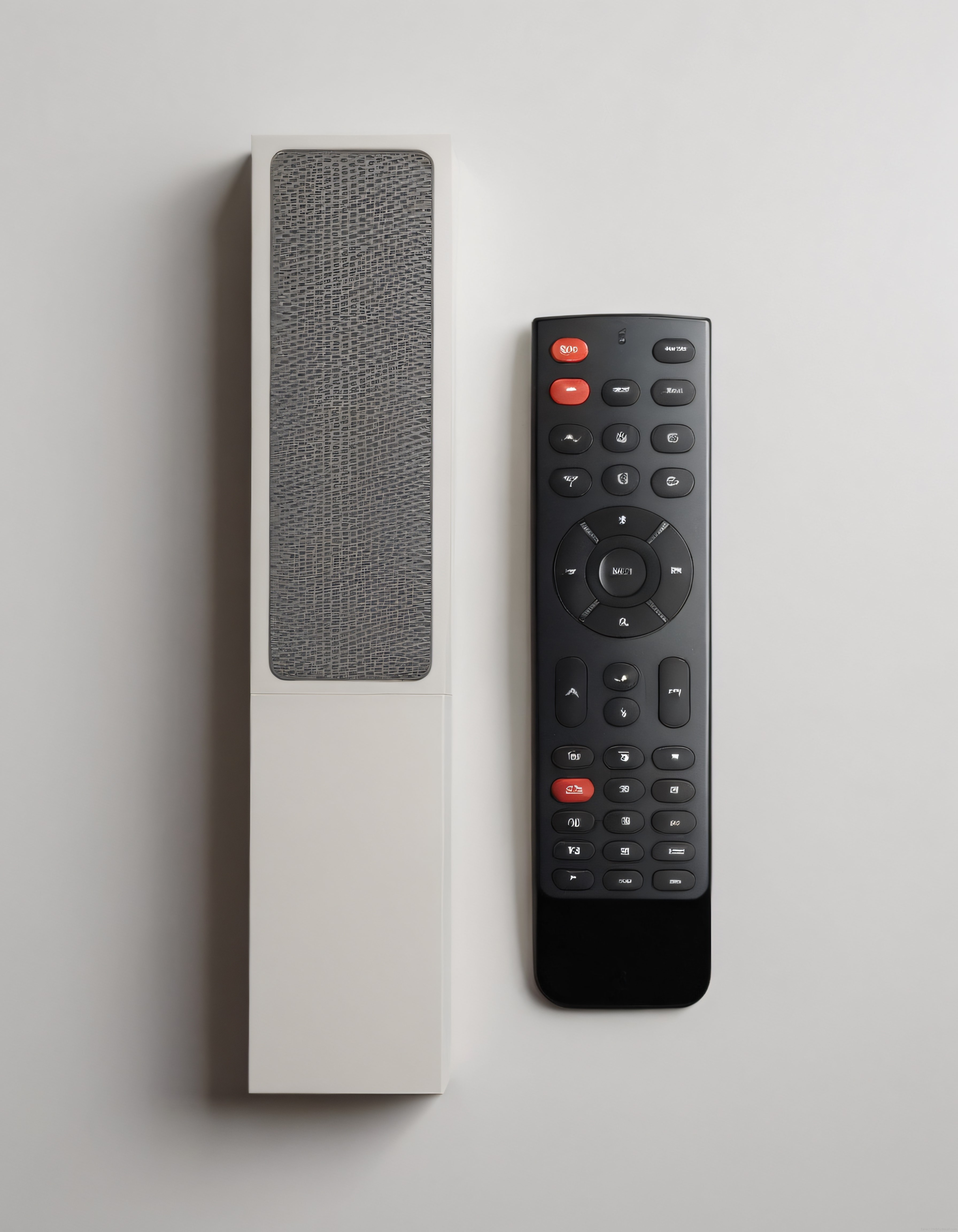 Minimalist beyaz ve geleneksel siyah uzaktan kumanda karşılaştırması