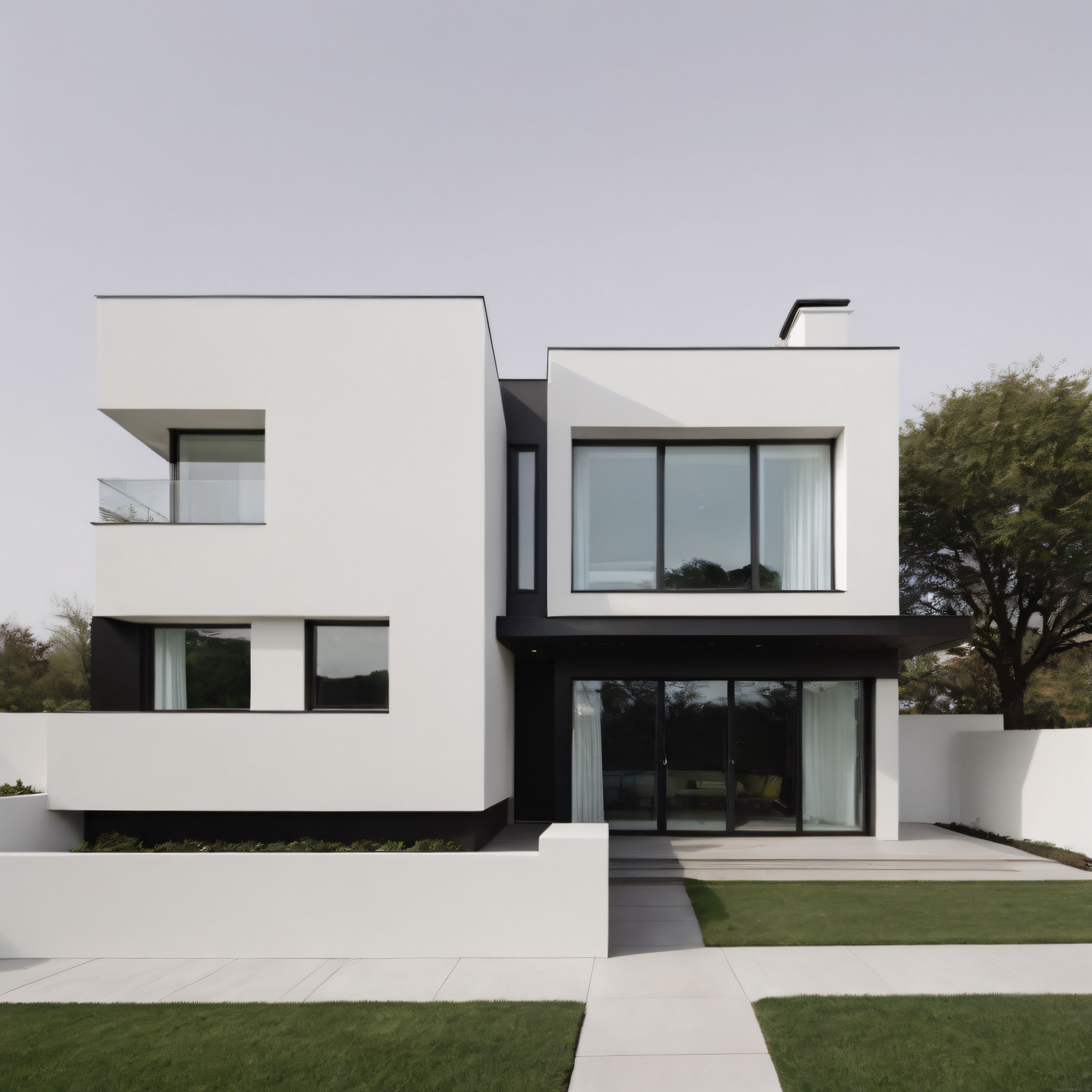 Minimalist Beyaz Villa: Geometrik Çizgilerle Çağdaş Konut Mimarisi Minimalist Beyaz Villa: Geometrik Çizgilerle Çağdaş Konut Mimarisi
